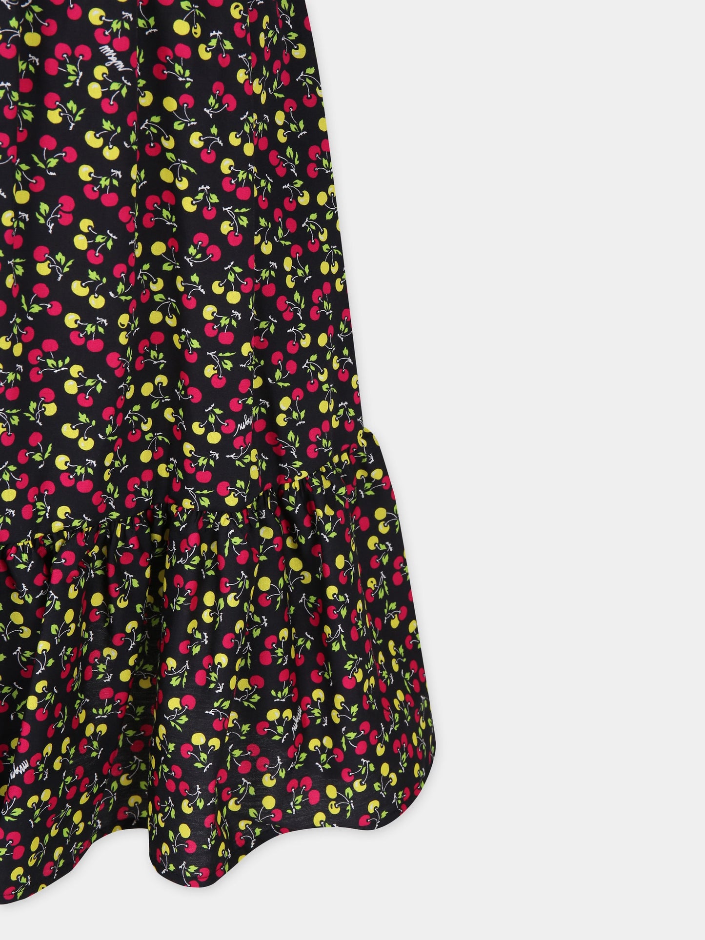 Gonna nera per bambina con stampa ciligie,Msgm Kids,MS029409 200