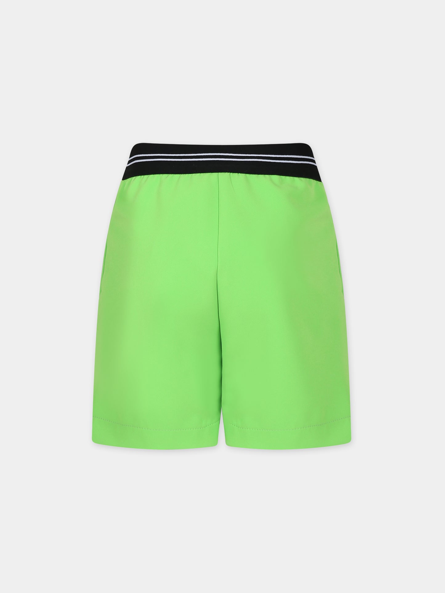 Shorts verdi per bambina con logo,Msgm Kids,MS029410 080