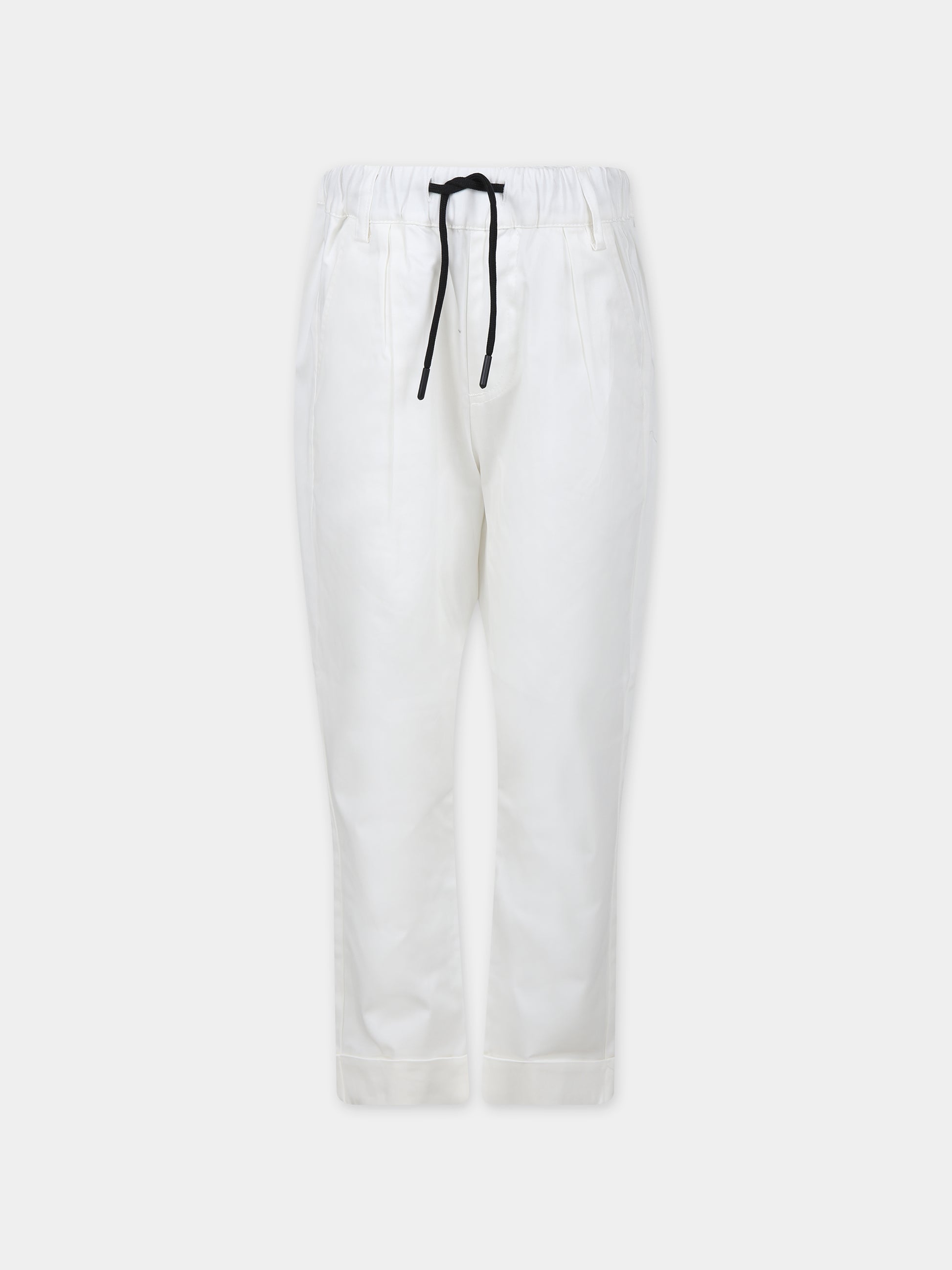 Pantaloni avorio per bambino con logo,Msgm Kids,MS029540 002