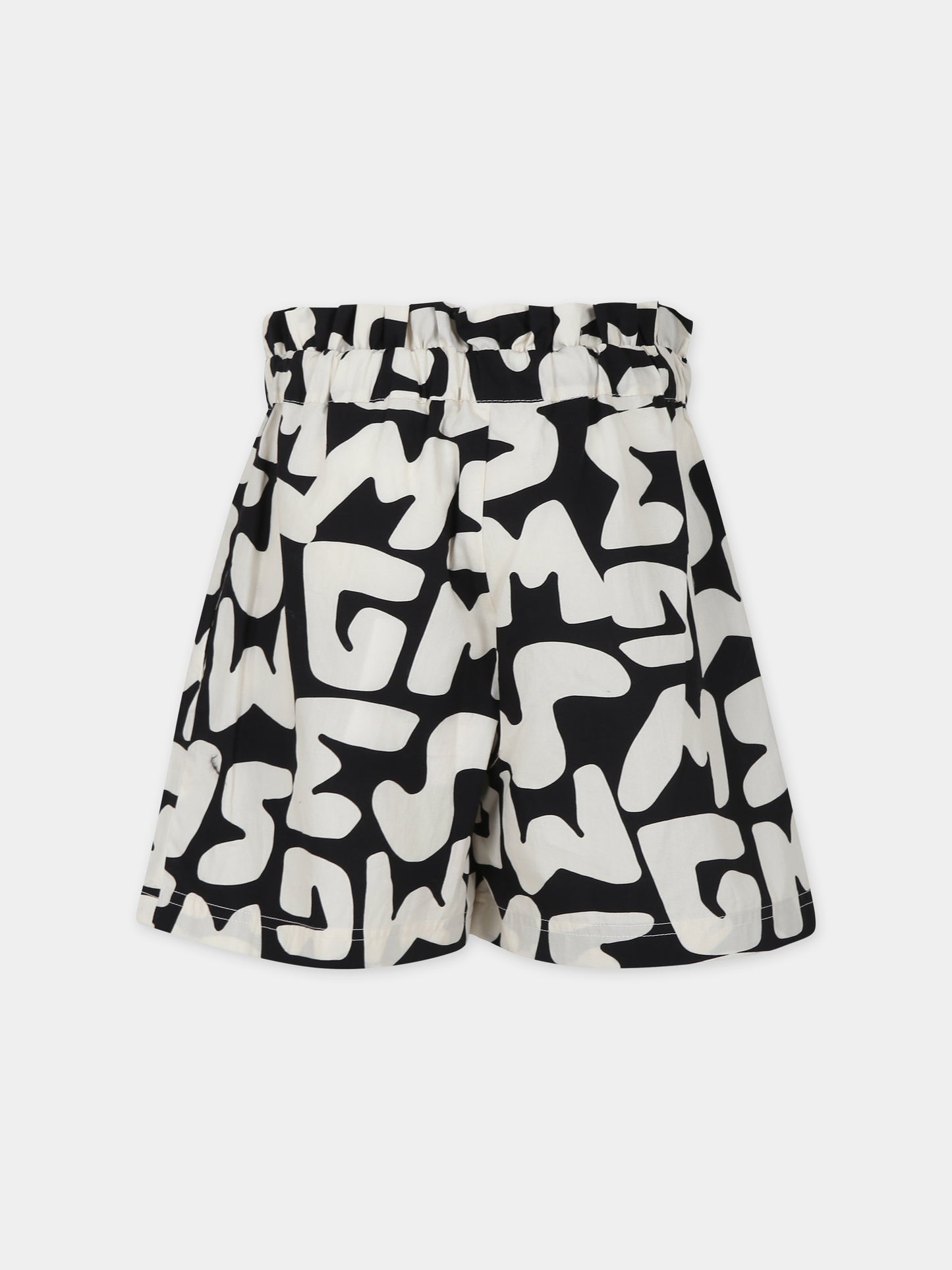 Shorts neri per bambina con logo,Msgm Kids,MS029575 200
