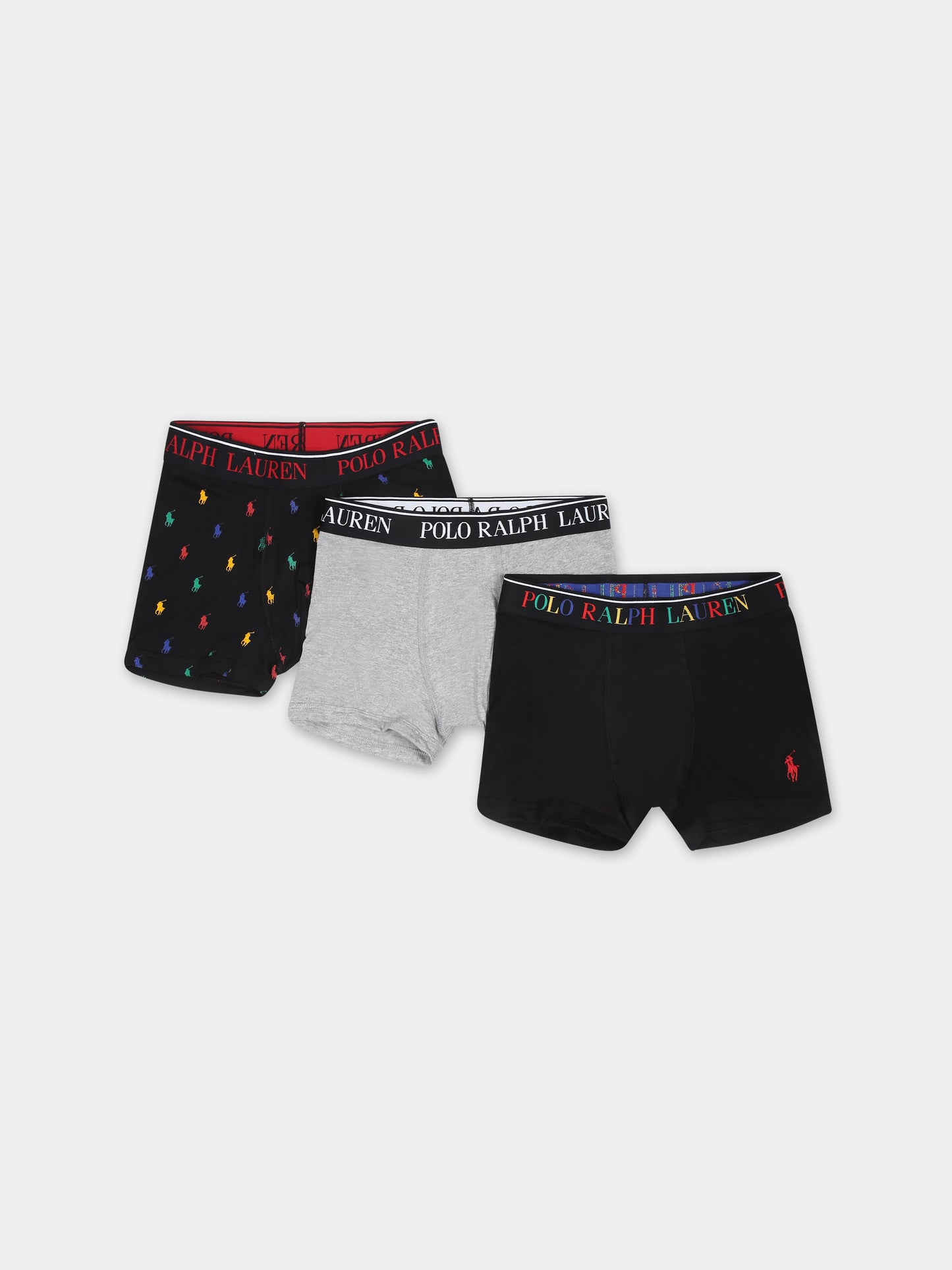 Set boxer multicolor per bambino con cavallino e logo,Ralph Lauren Kids,RL9P5015 9P5015 K0O