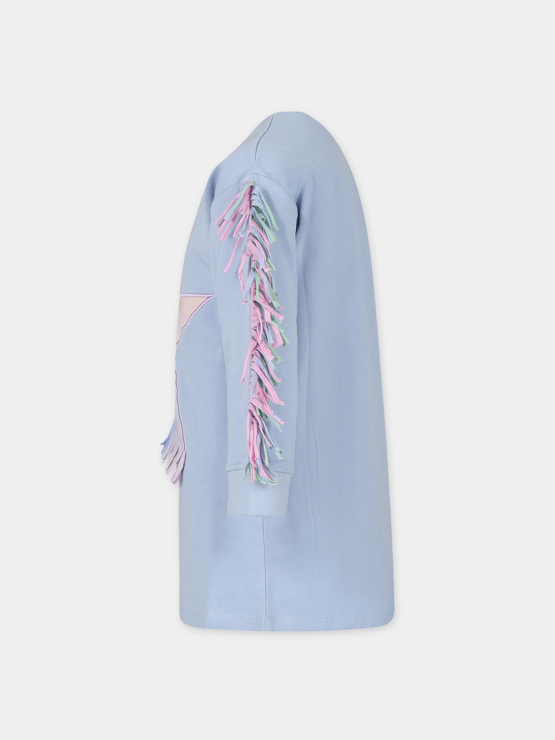 Vestito celeste per bambina con stella,Stella Mccartney Kids,TT1A10 Z0447 602