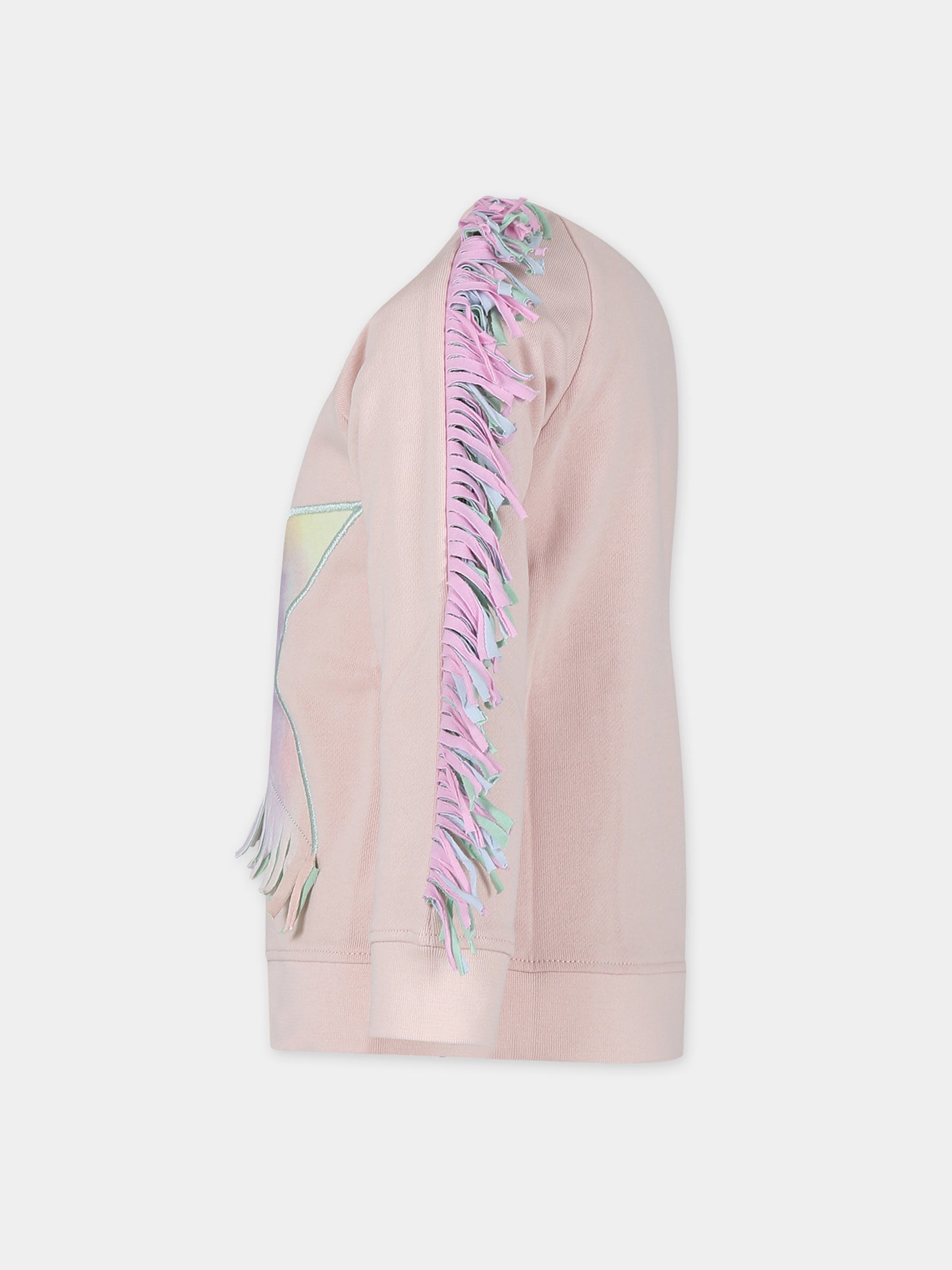Felpa rosa per bambina con stella,Stella Mccartney Kids,TT4A50 Z0447 505