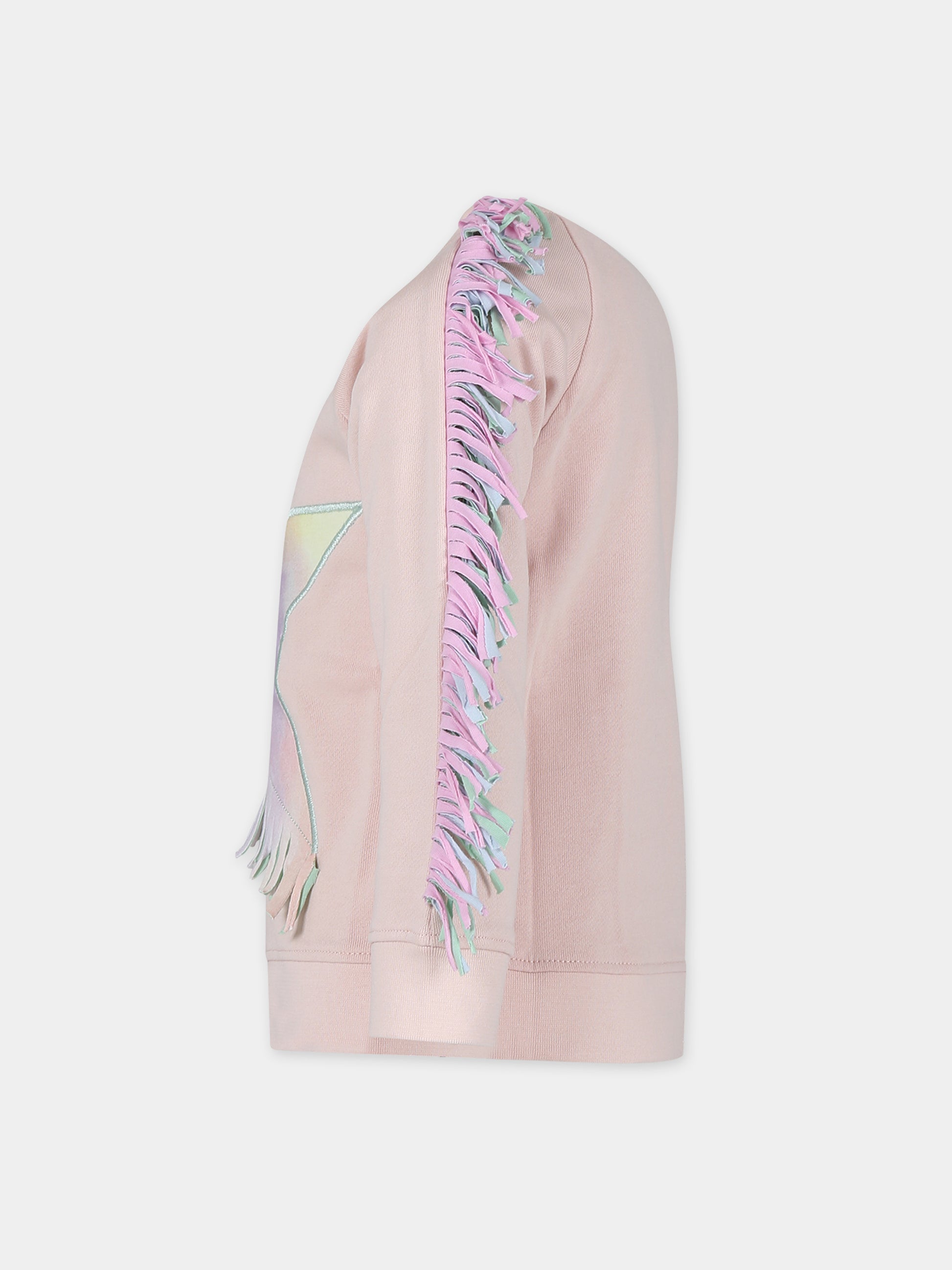 Felpa rosa per bambina con stella,Stella Mccartney Kids,TT4A50 Z0447 505