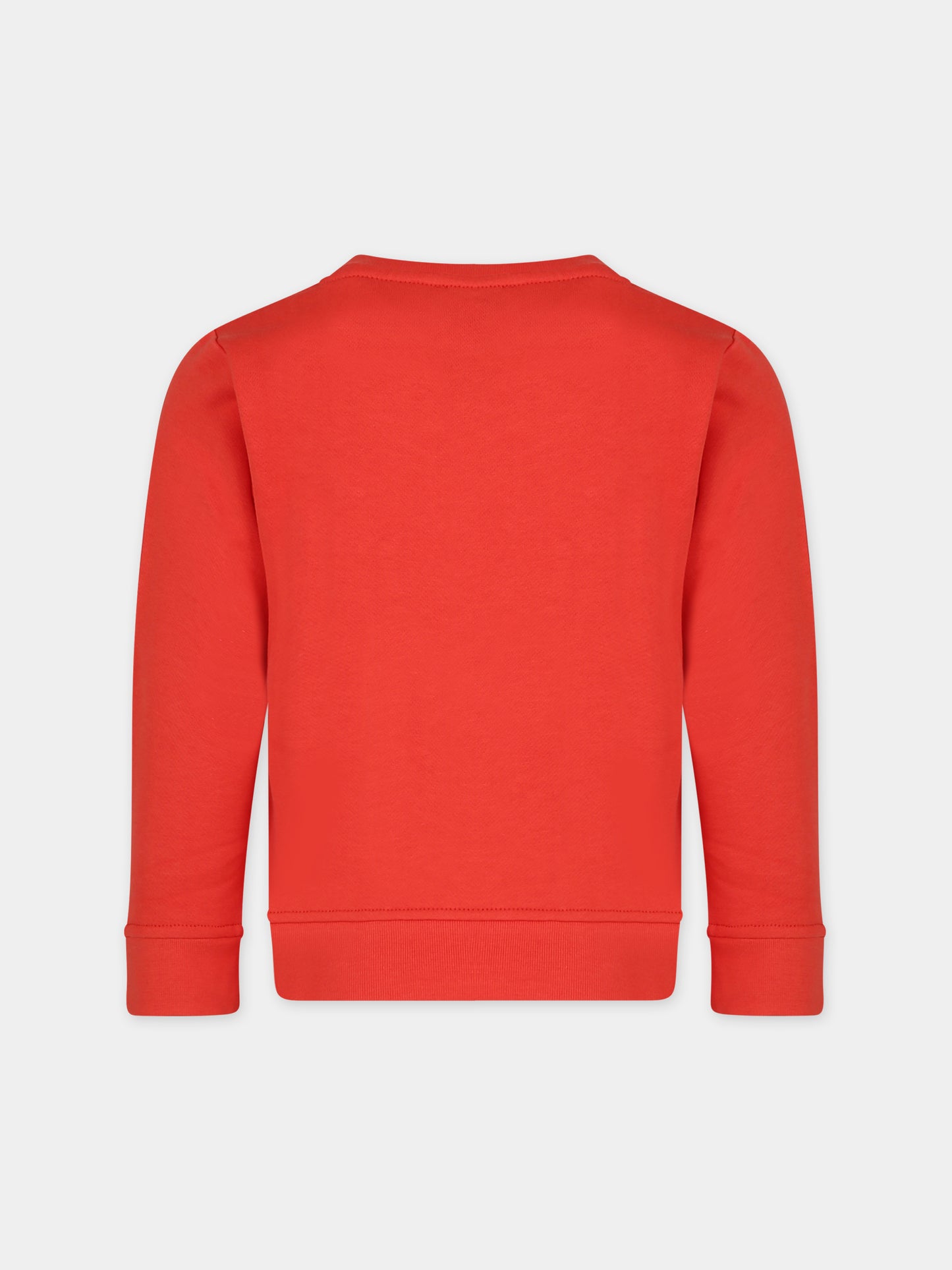 Felpa rossa per bambino con logo e stampa mostri,Stella Mccartney Kids,TT4R10 Z0447 423