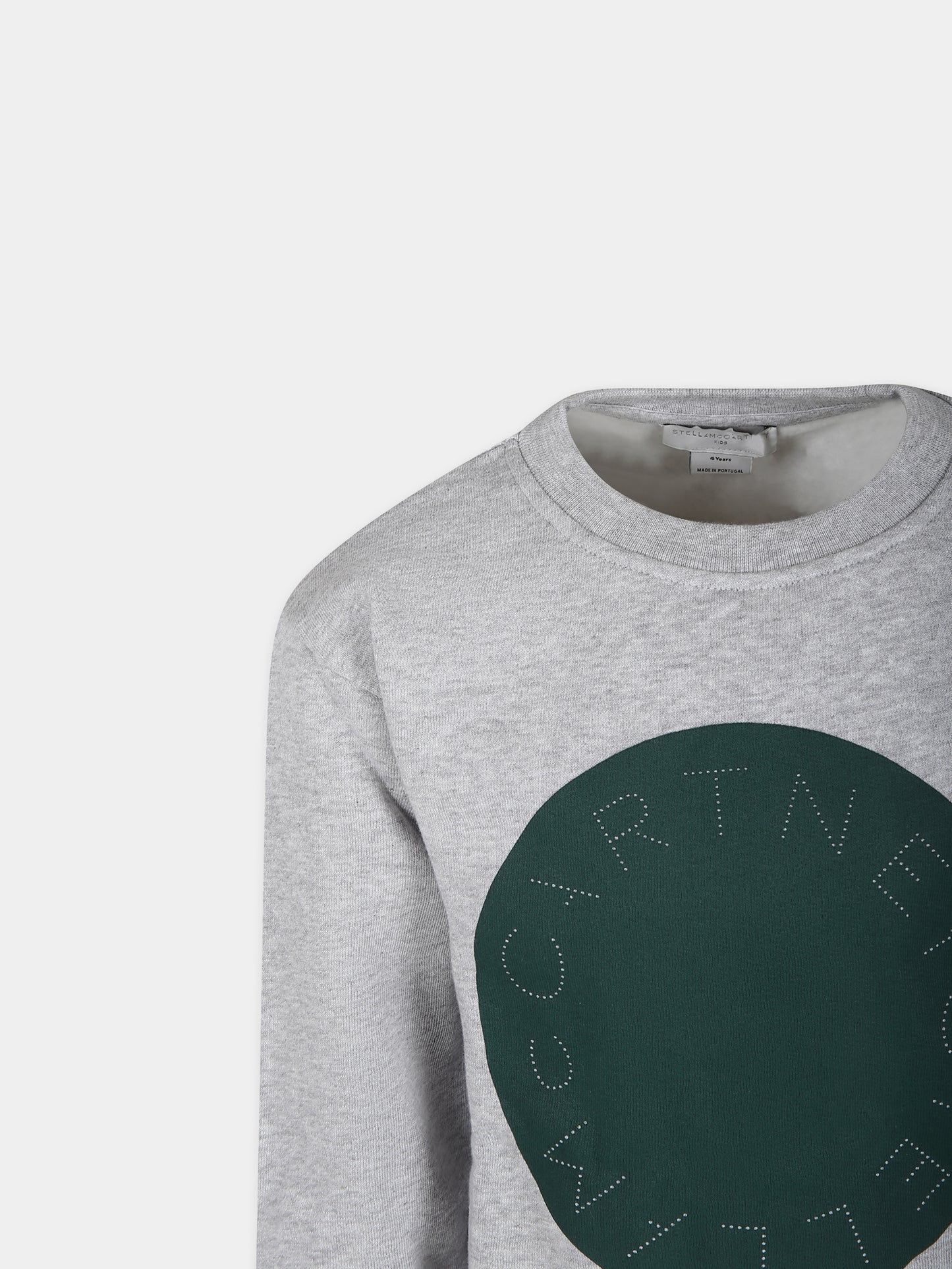 Felpa grigia per bambino con logo,Stella Mccartney Kids,TT4S30 Z0447 905