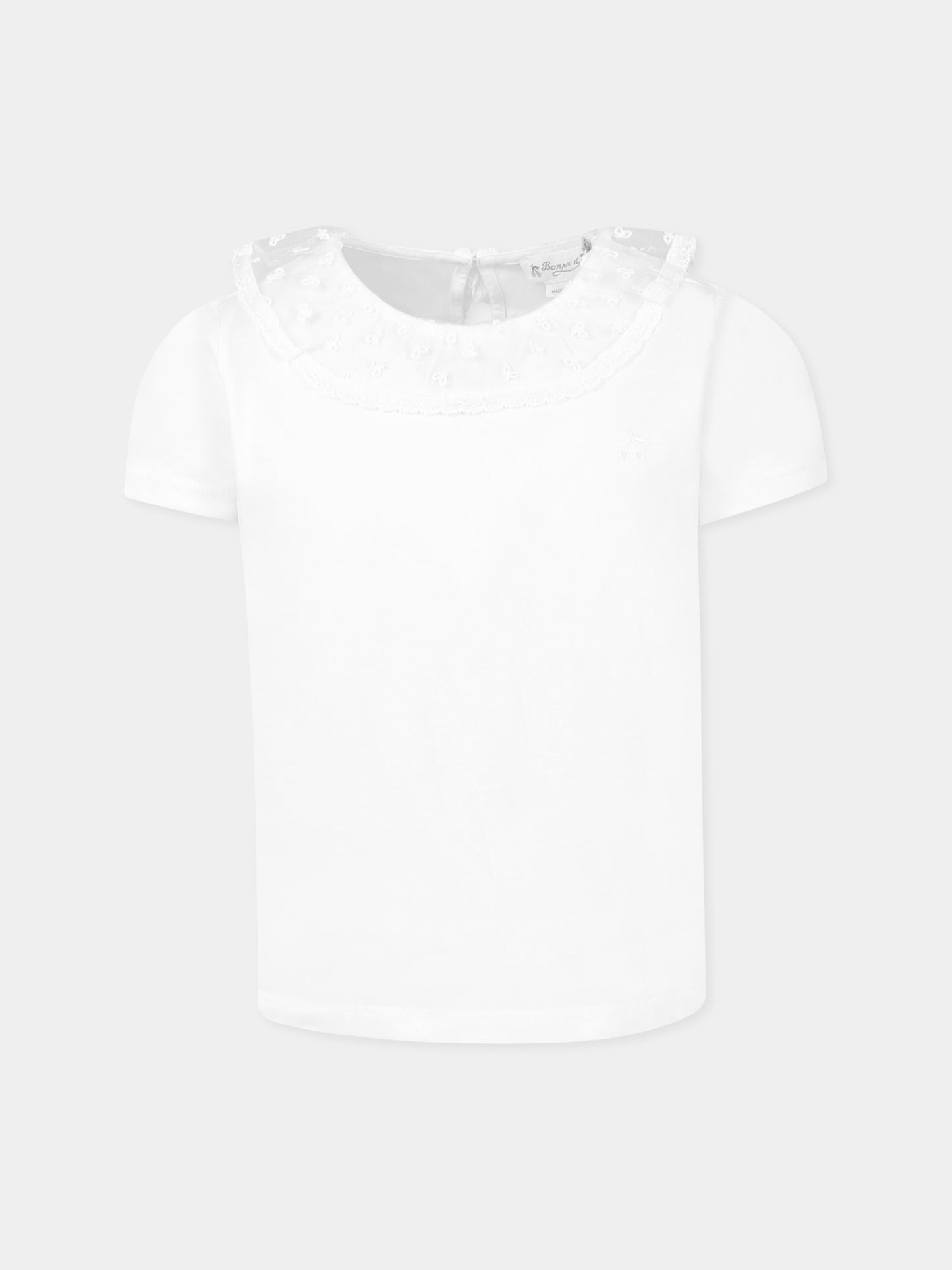 T-shirt avorio per bambina con ciliegie,Bonpoint,S05GTSK00018 002