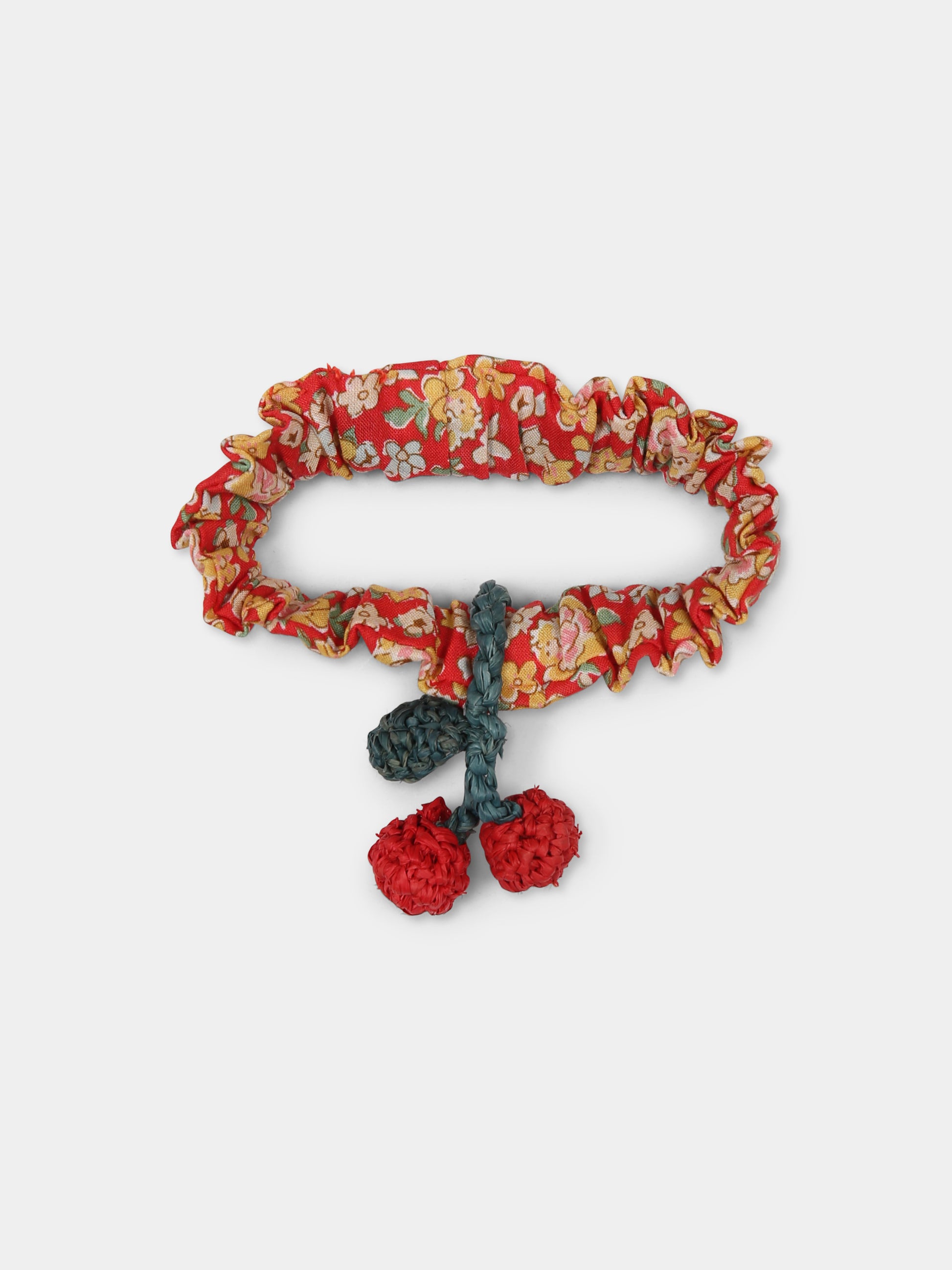 Elastico rosso per bambina con ciliegie,Bonpoint,C05GHAW00003 651A