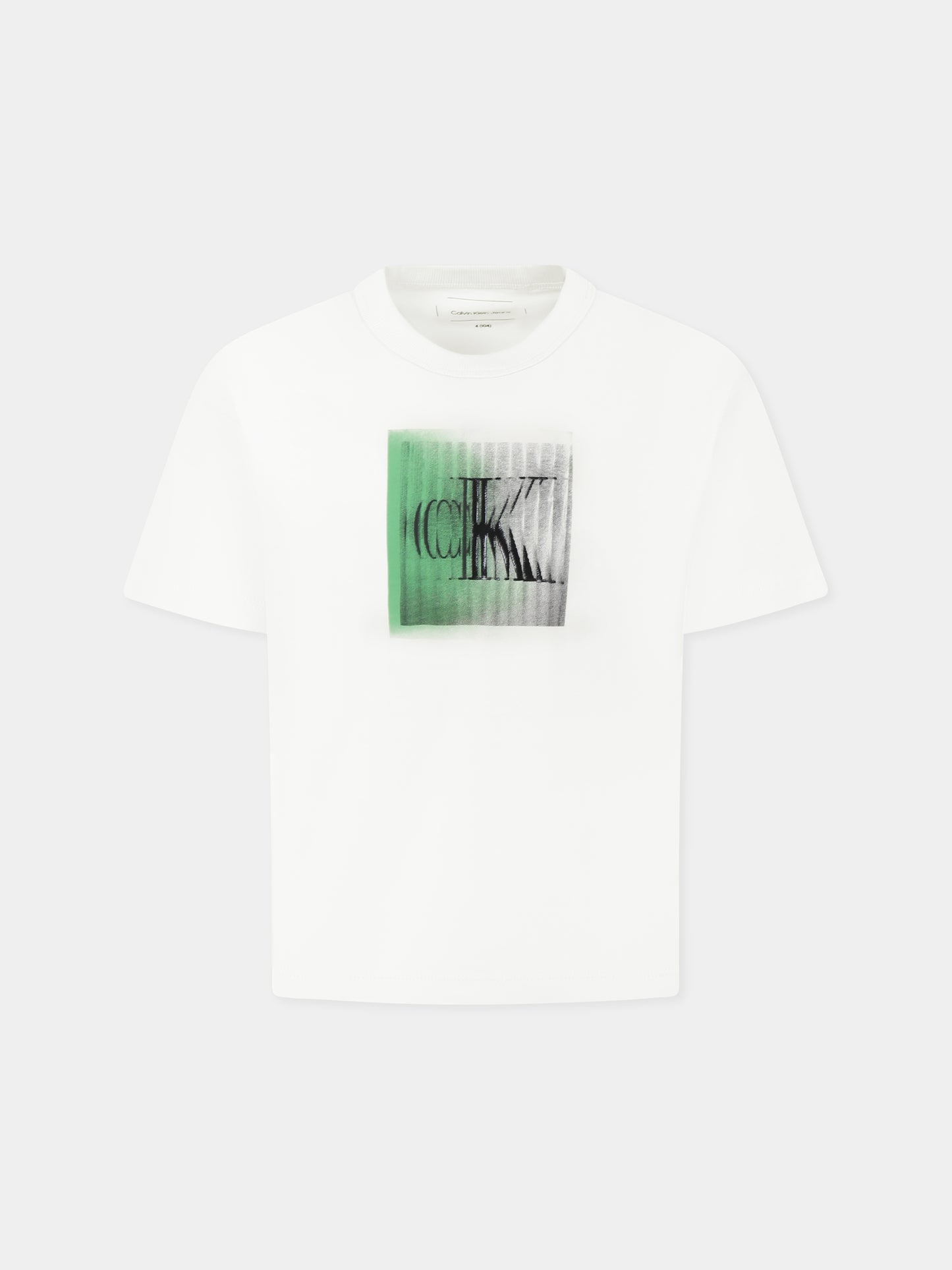 T-shirt avorio per bambino con logo,Calvin Klein Kids,24F CKIB0IB02356J IB0IB02356 CKS