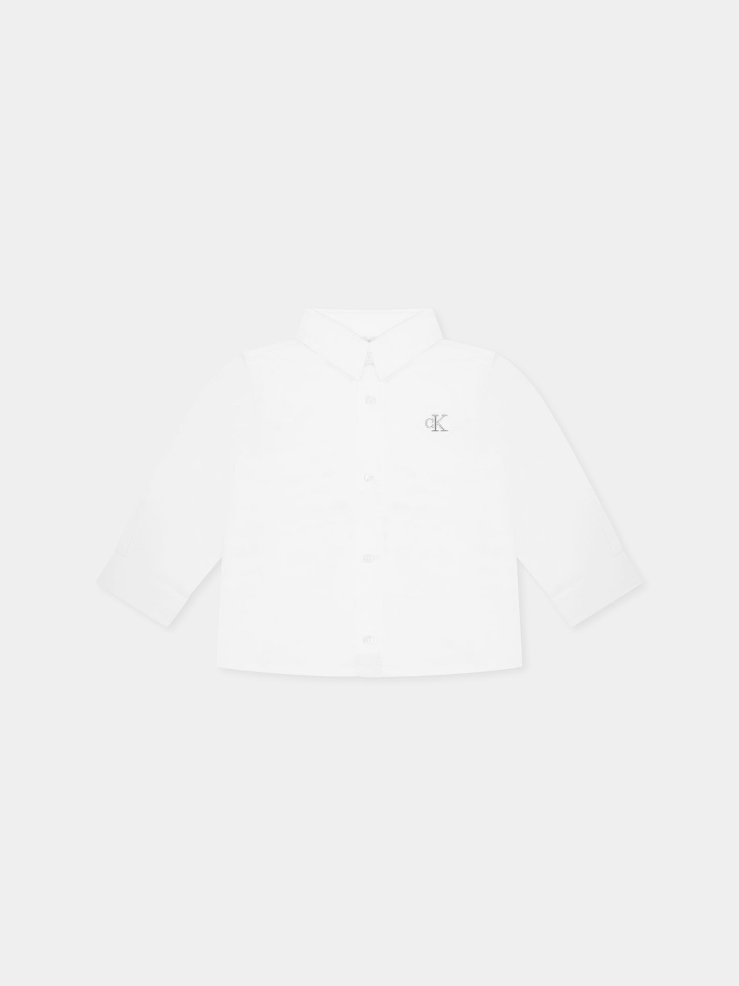Camicia bianca per neonato con logo,Calvin Klein Kids,24F CKIN0IN00289J IN0IN00289 YAF
