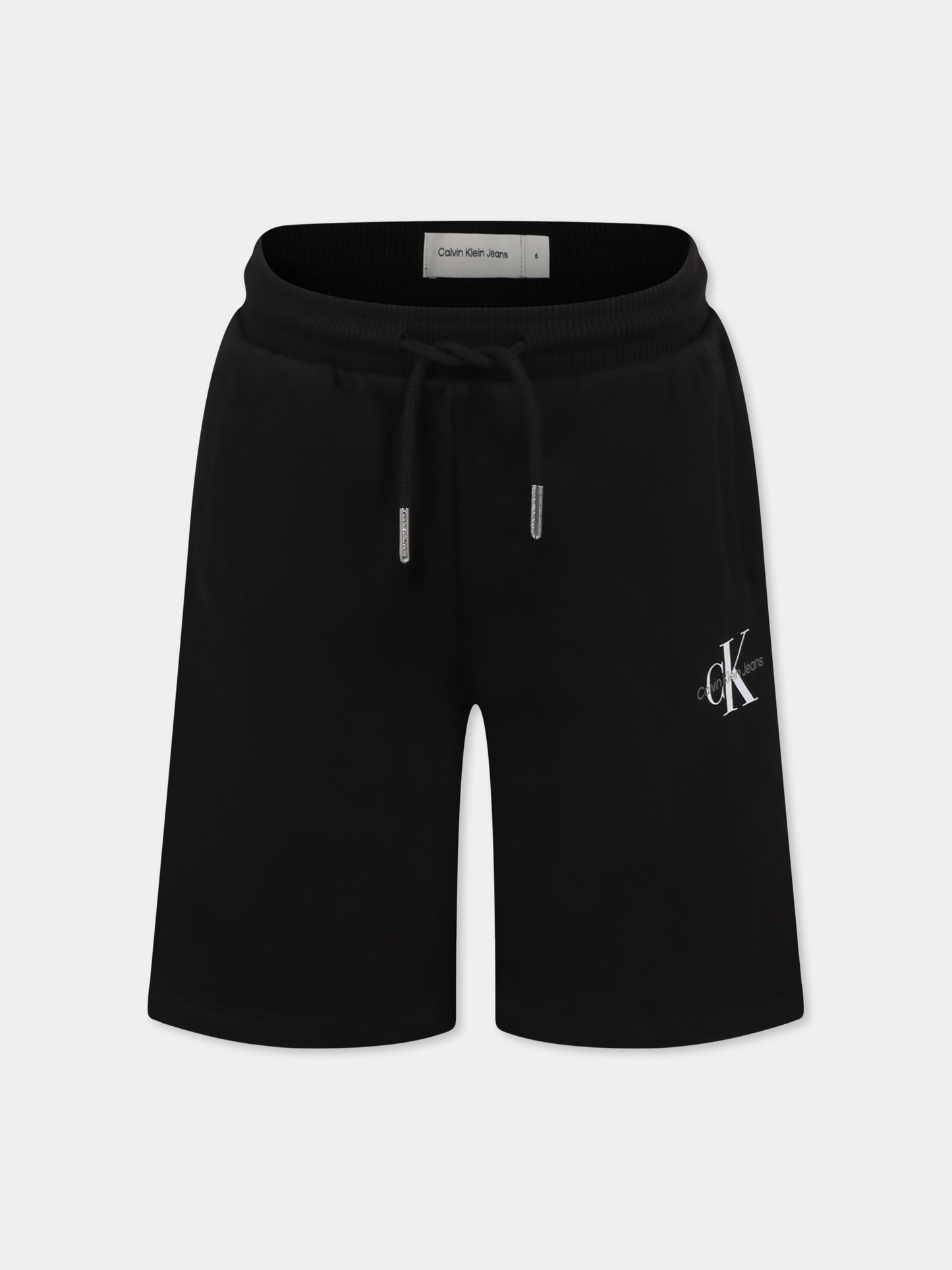Black shorts for kids with logo