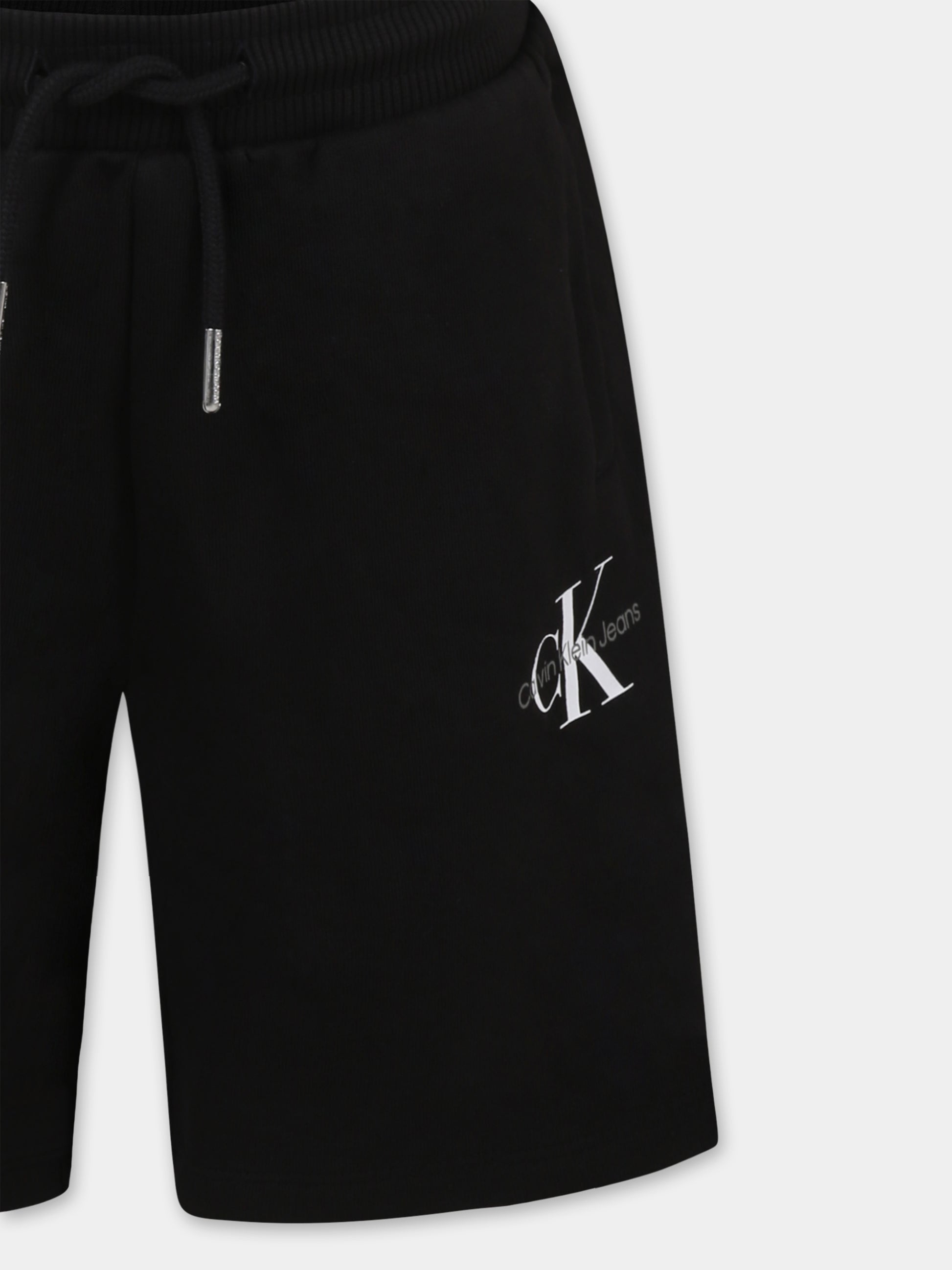 Shorts neri per bambino con logo,Calvin Klein Kids,24F CKIU0IU00578T IU0IU00578 BEH