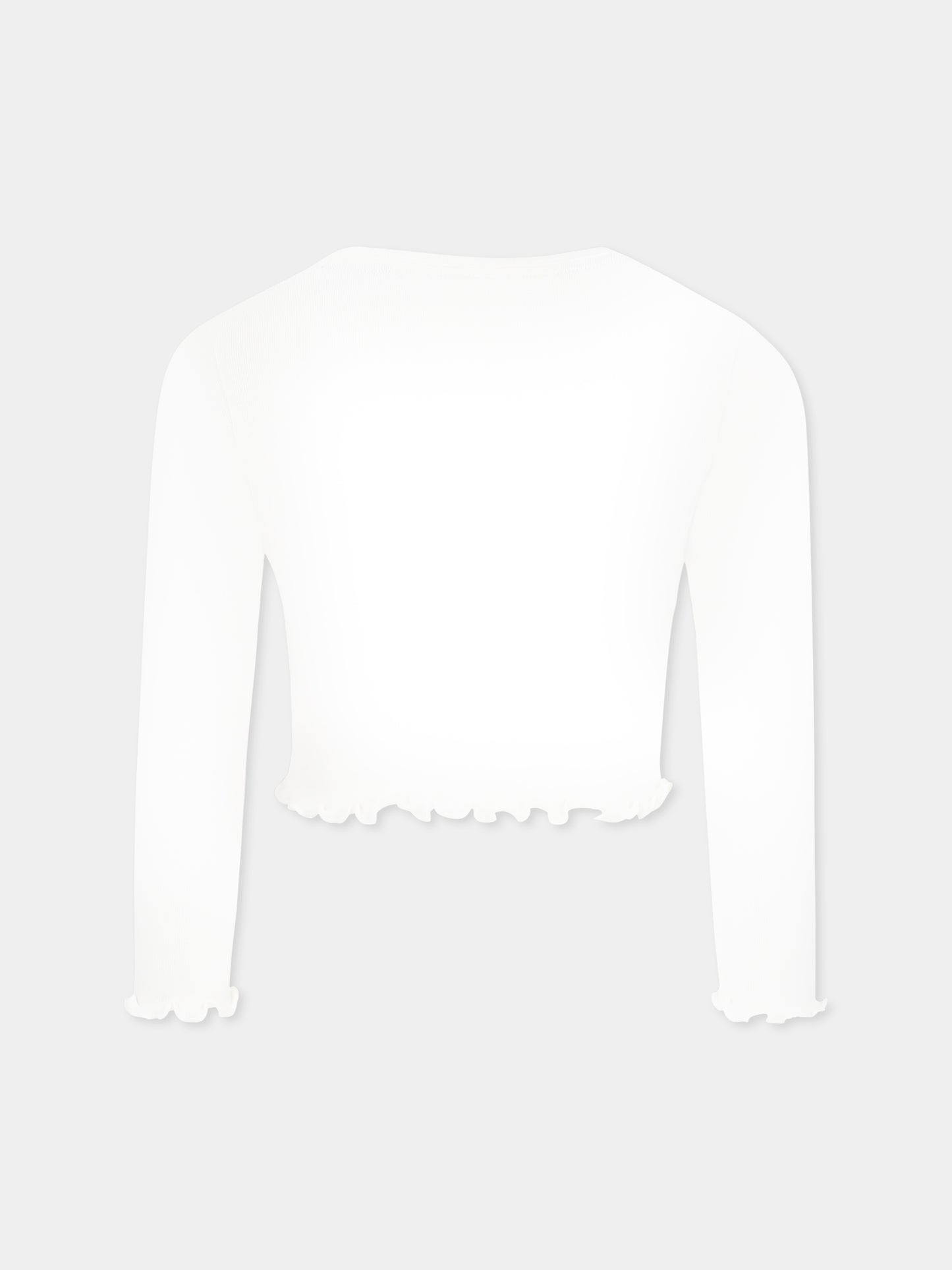 Ivory crop t-shirt for girl with flag