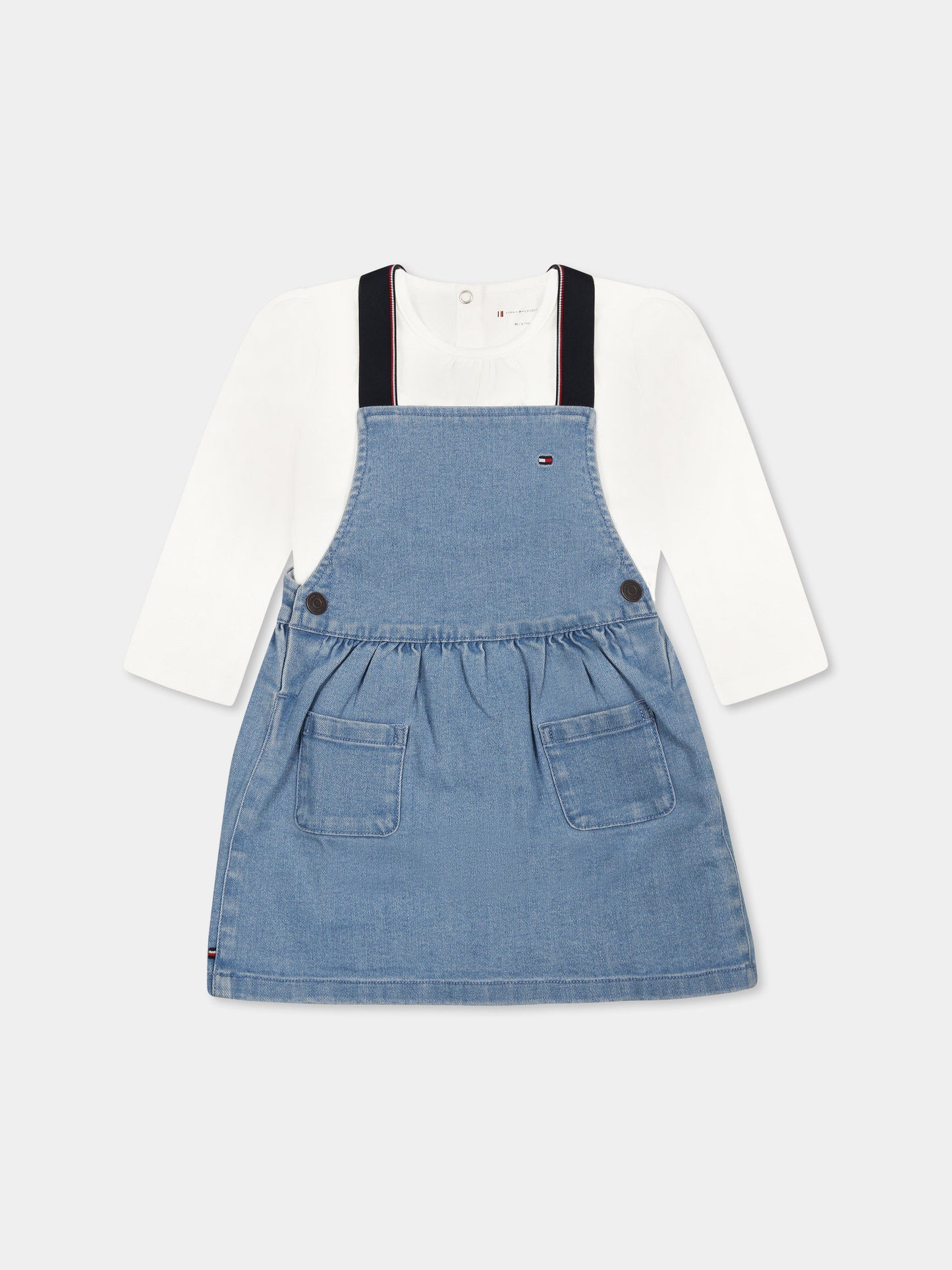 Multicolor suit for baby girl with flag