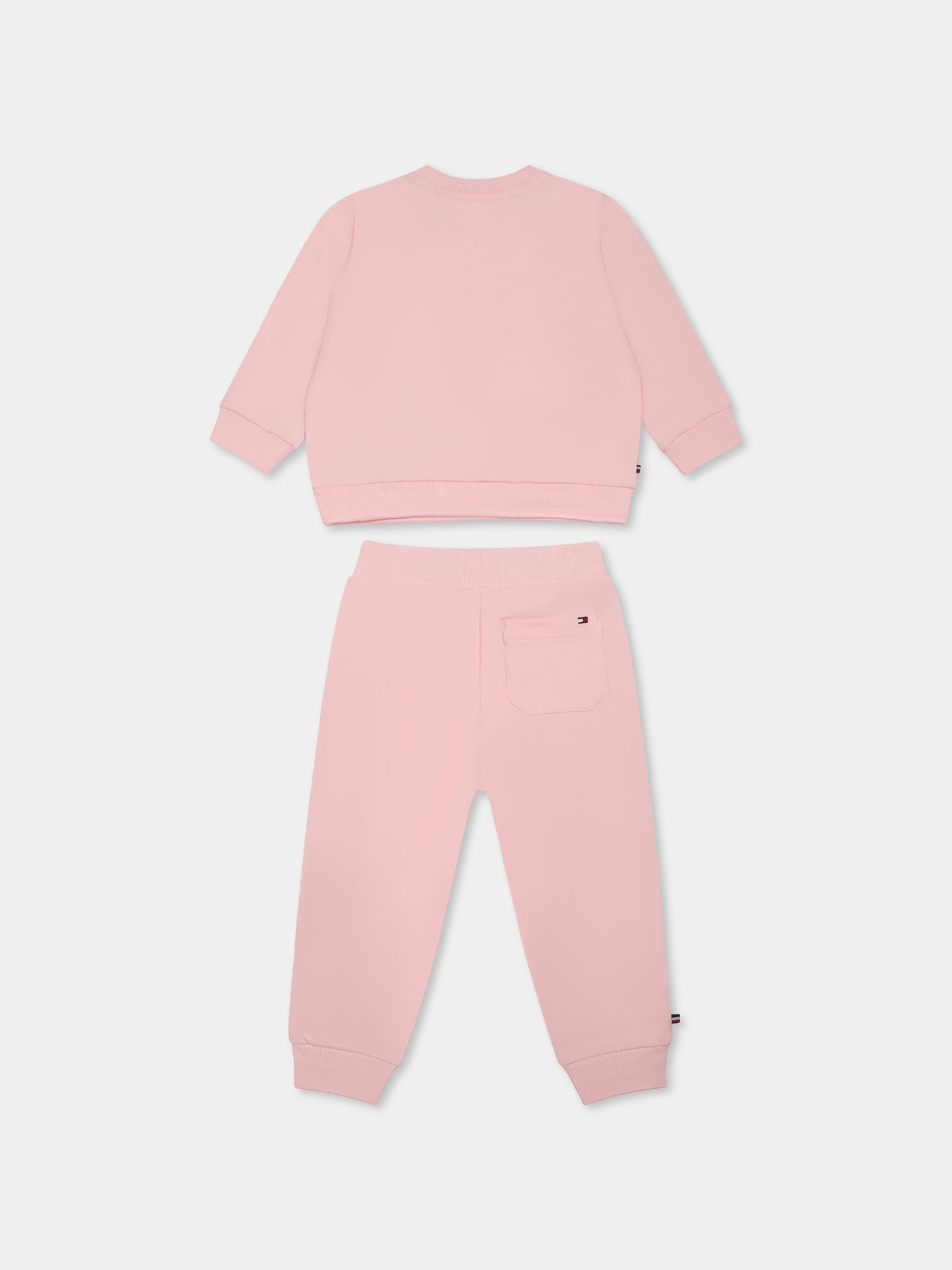 Pink suit for baby girl with logo