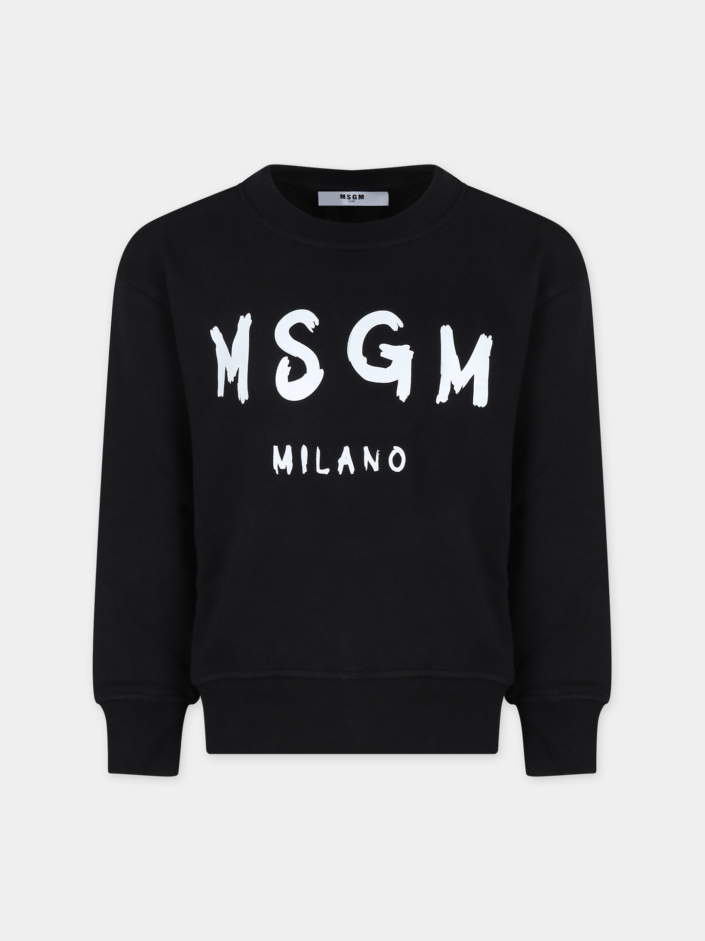 Felpa nera per bambini con logo,Msgm Kids,S4MSJUSW022 110