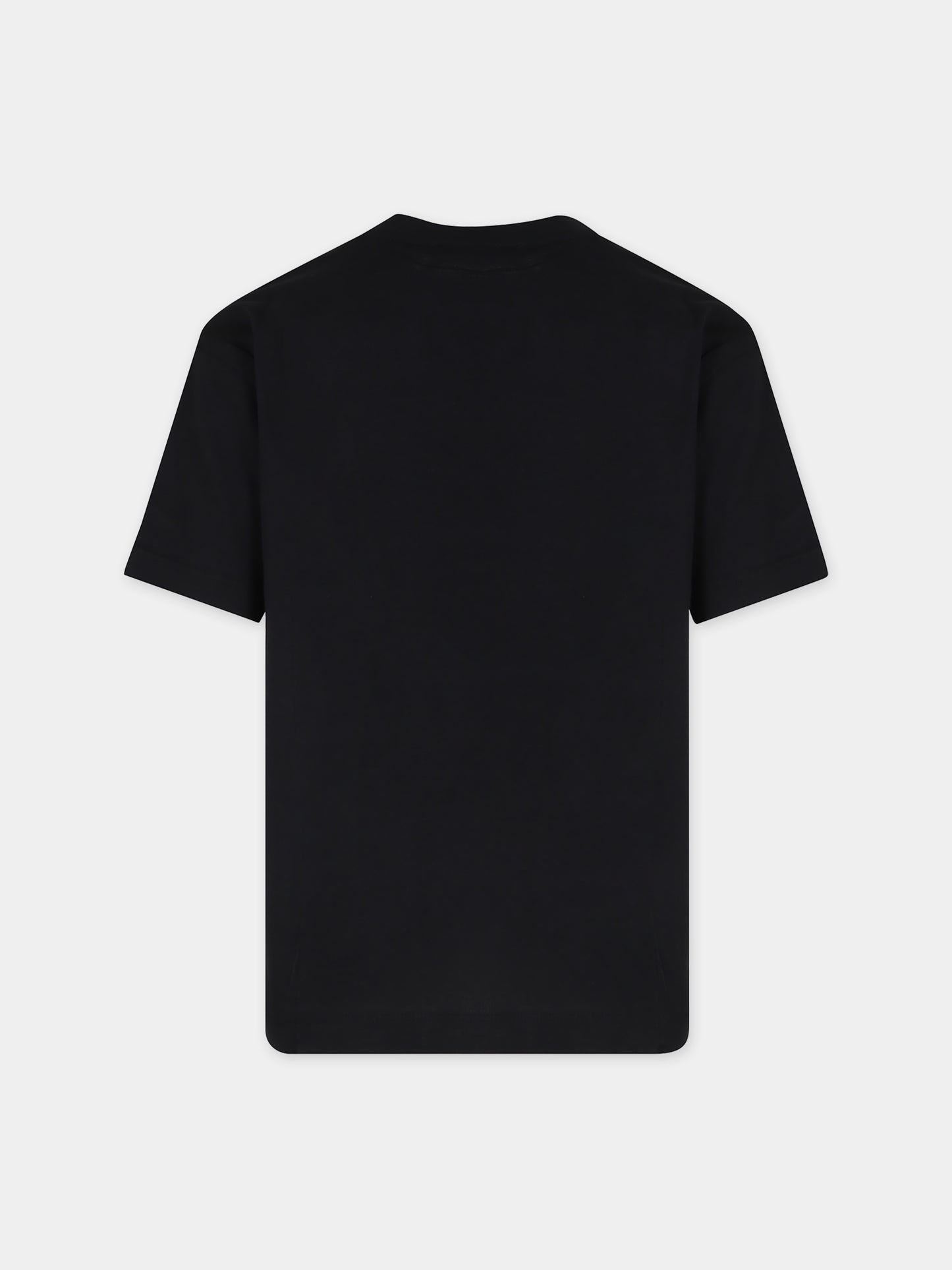T-shirt nera per bambina con stampa e logo,Msgm Kids,S4MSJUTH010 110