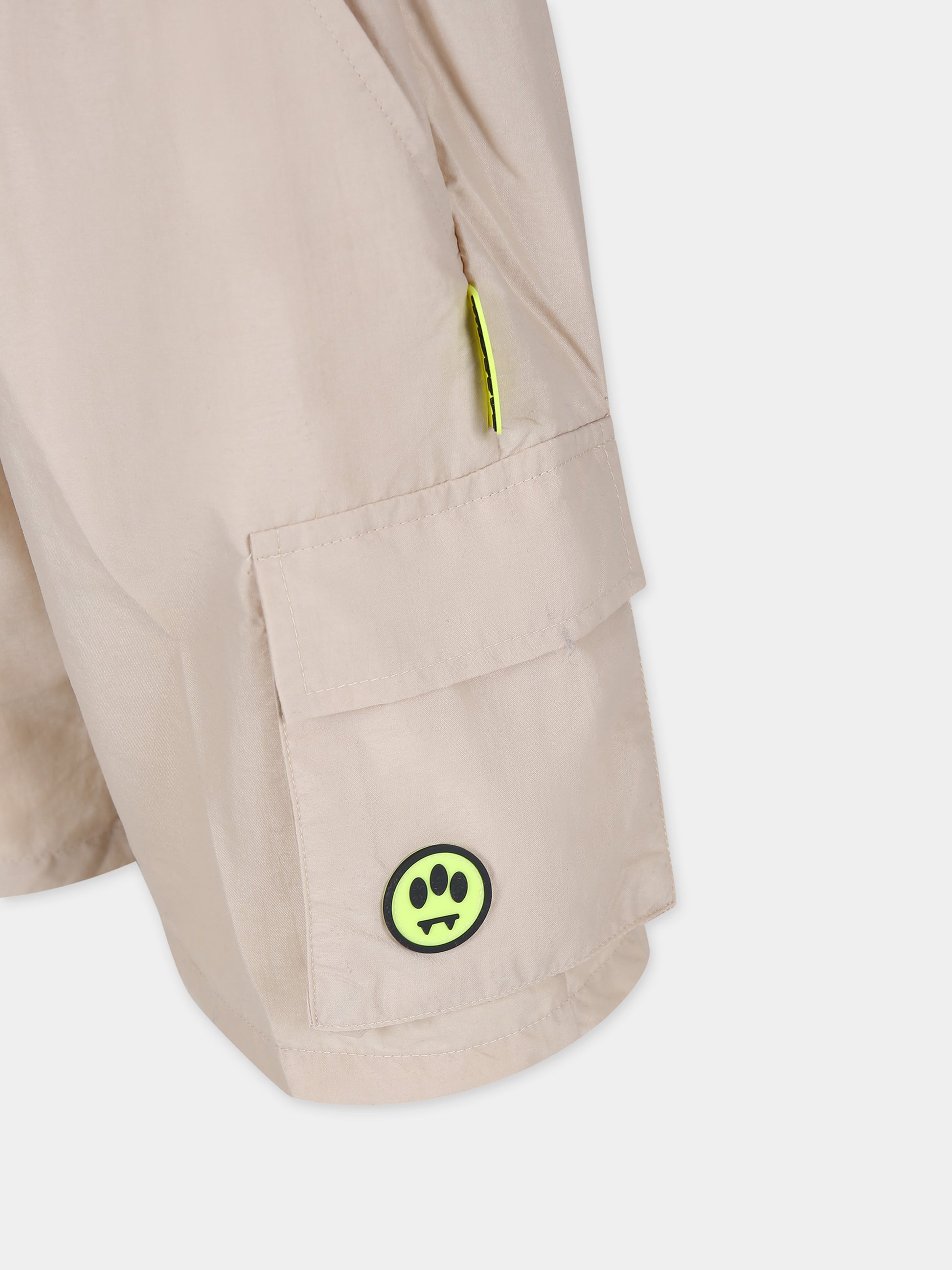 Shorts beige per bambino con smile,Barrow,S4BKJUBE045 092