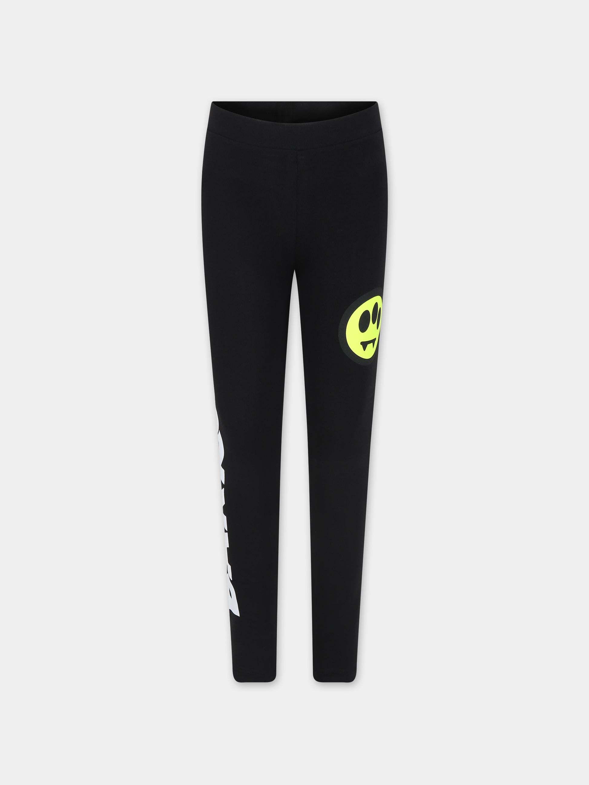 Leggings neri per bambina con smile,Barrow,S4BKJGLG111 110