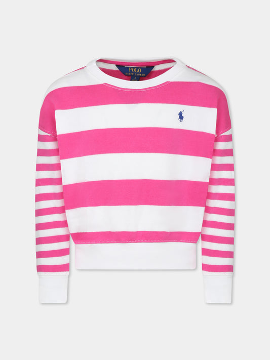Fuchsia sweatshirt for girl with horse
