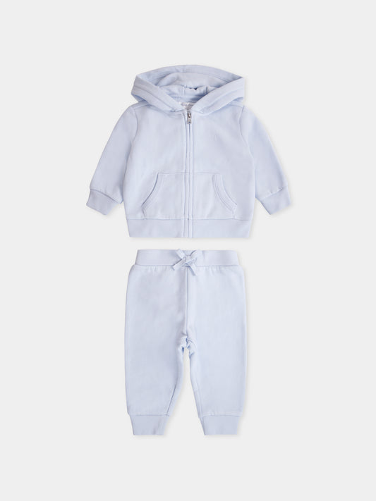 Light blue suit for baby boy with horse