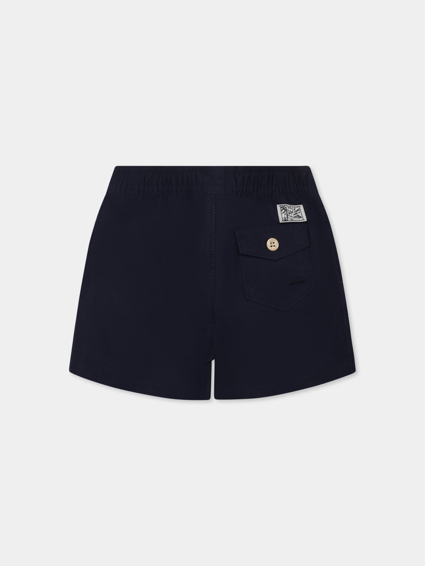 Blue swim shorts for baby boy with horse