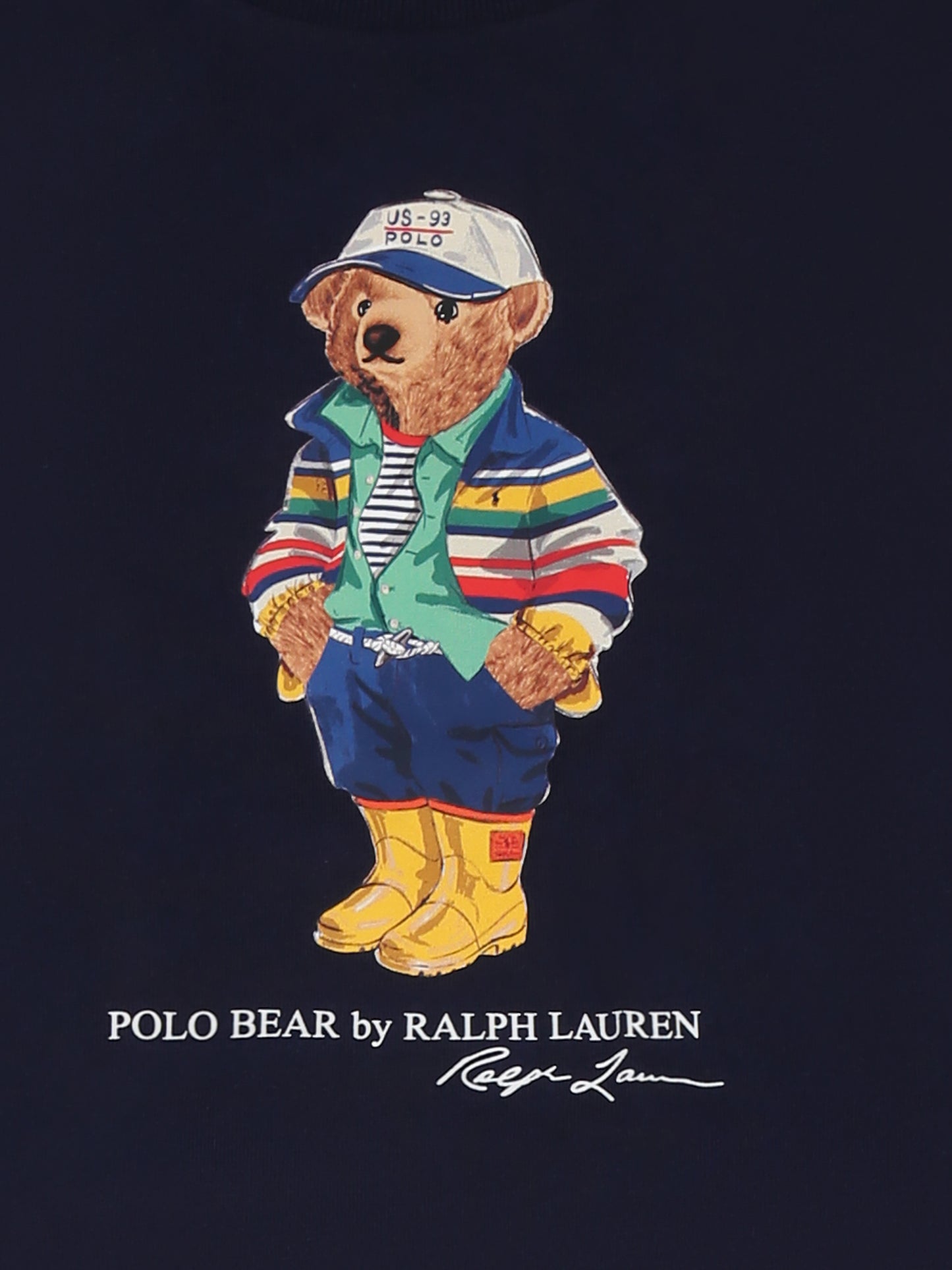 Completo multicolor per neonato con Polo Bear,Ralph Lauren Kids,958599001 NEWPORT NAVY/CANARY YELLOW