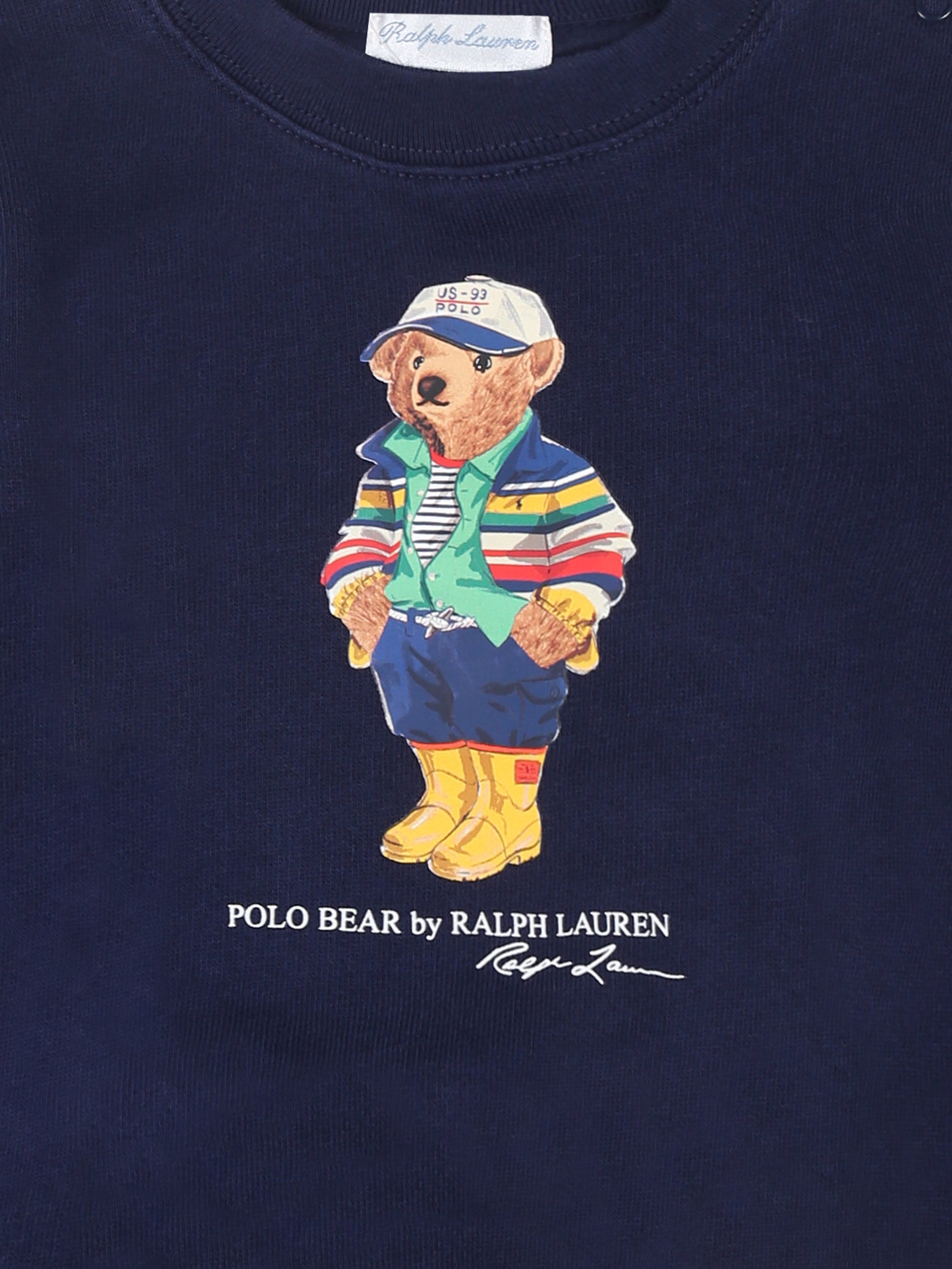 Felpa blu per neonato con Polo bear,Ralph Lauren Kids,975028001 CR24 BEAR NEWPORT NAVY