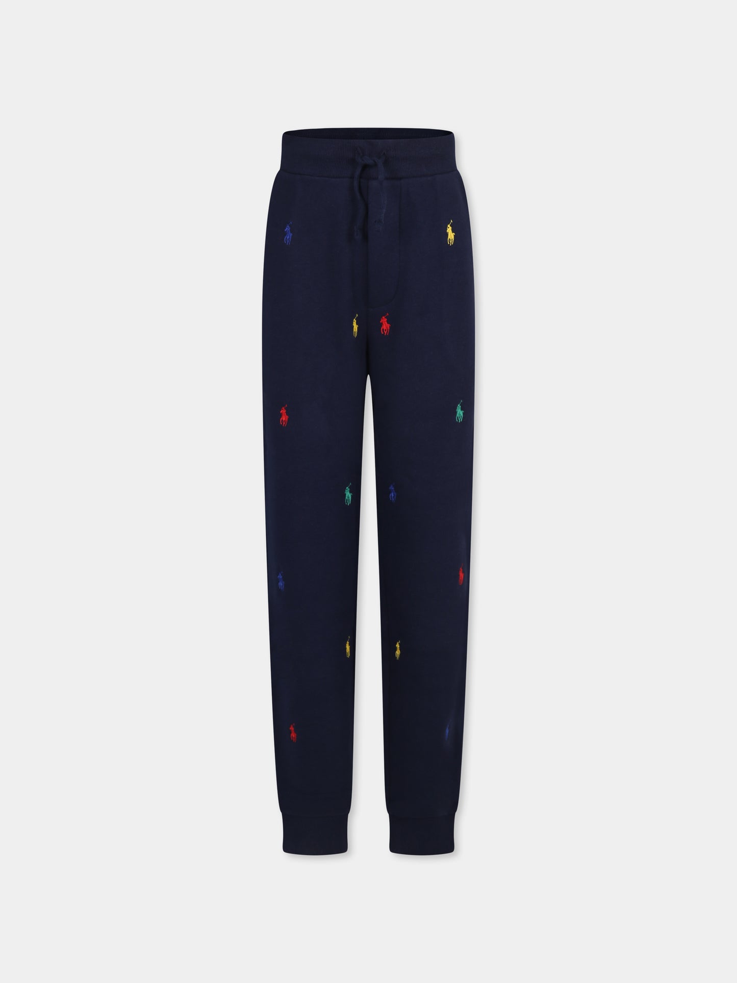 Pantaloni blu per bambino con cavallino all over,Ralph Lauren Kids,846210005 REFINED NAVY CORE