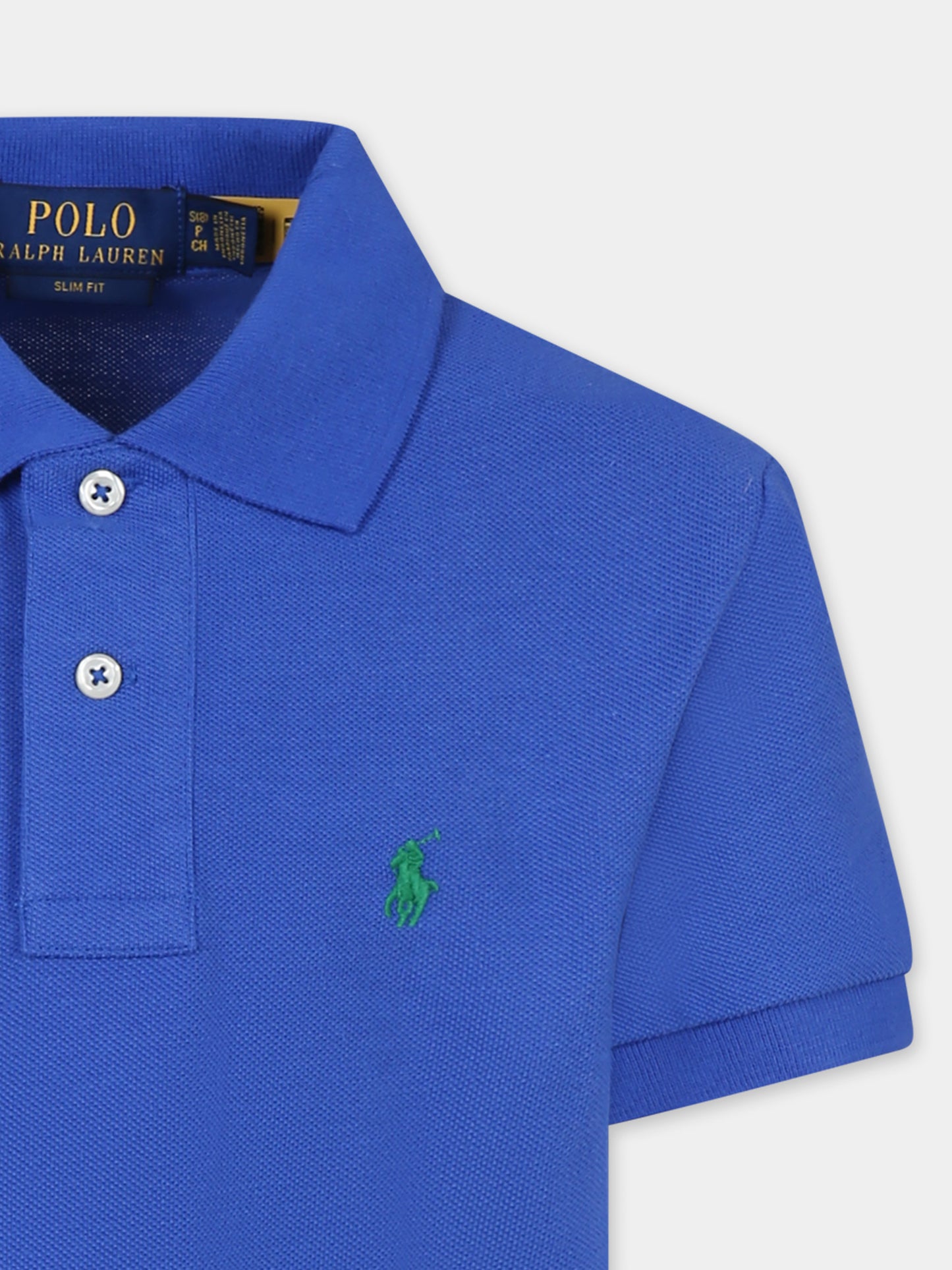 Polo blu per bambino con cavallino,Ralph Lauren Kids,708857183 TRAVEL BLUE/C6133