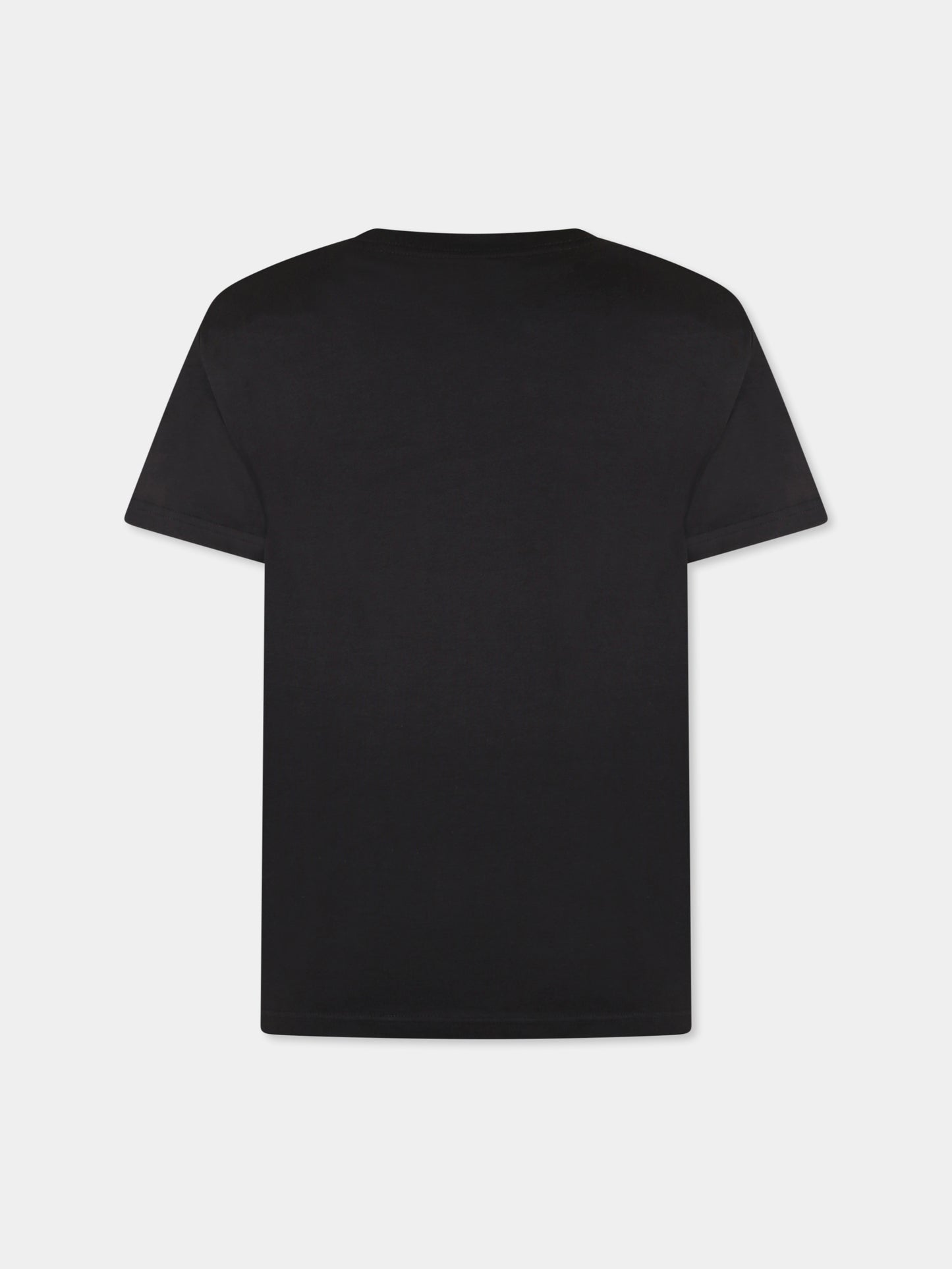 T-shirt nera per bambini con logo,Converse,9CG709 023