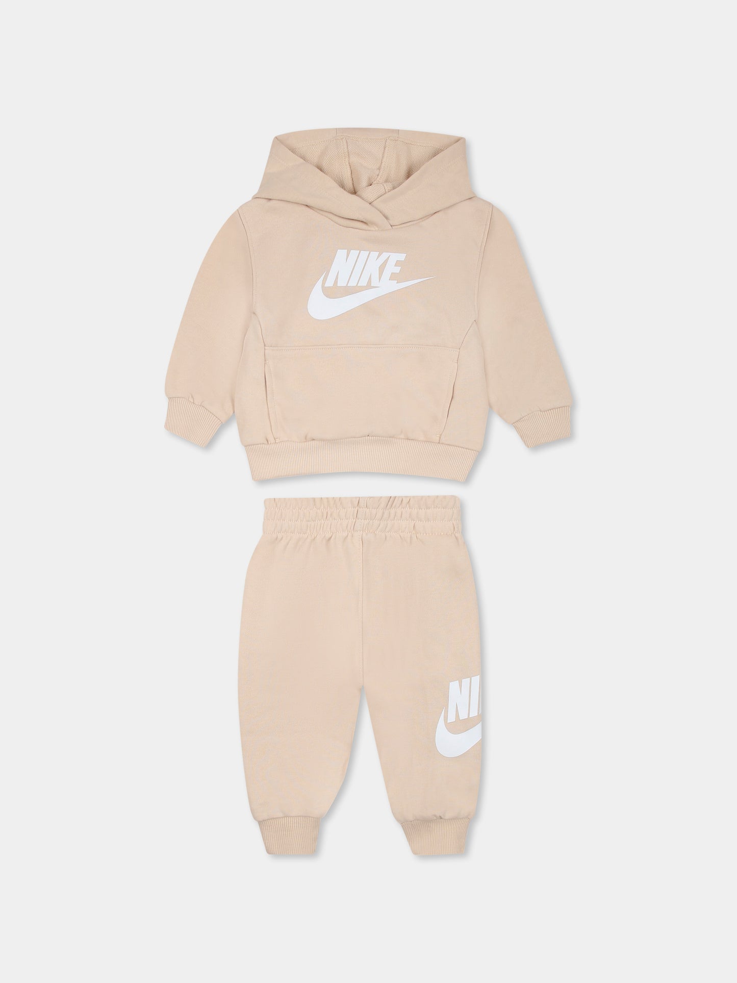 Completo beige per neonati con logo,Nike,66L595 X5C