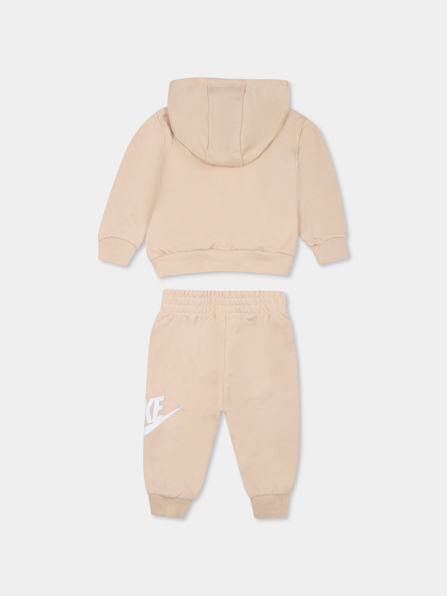 Completo beige per neonati con logo,Nike,66L595 X5C
