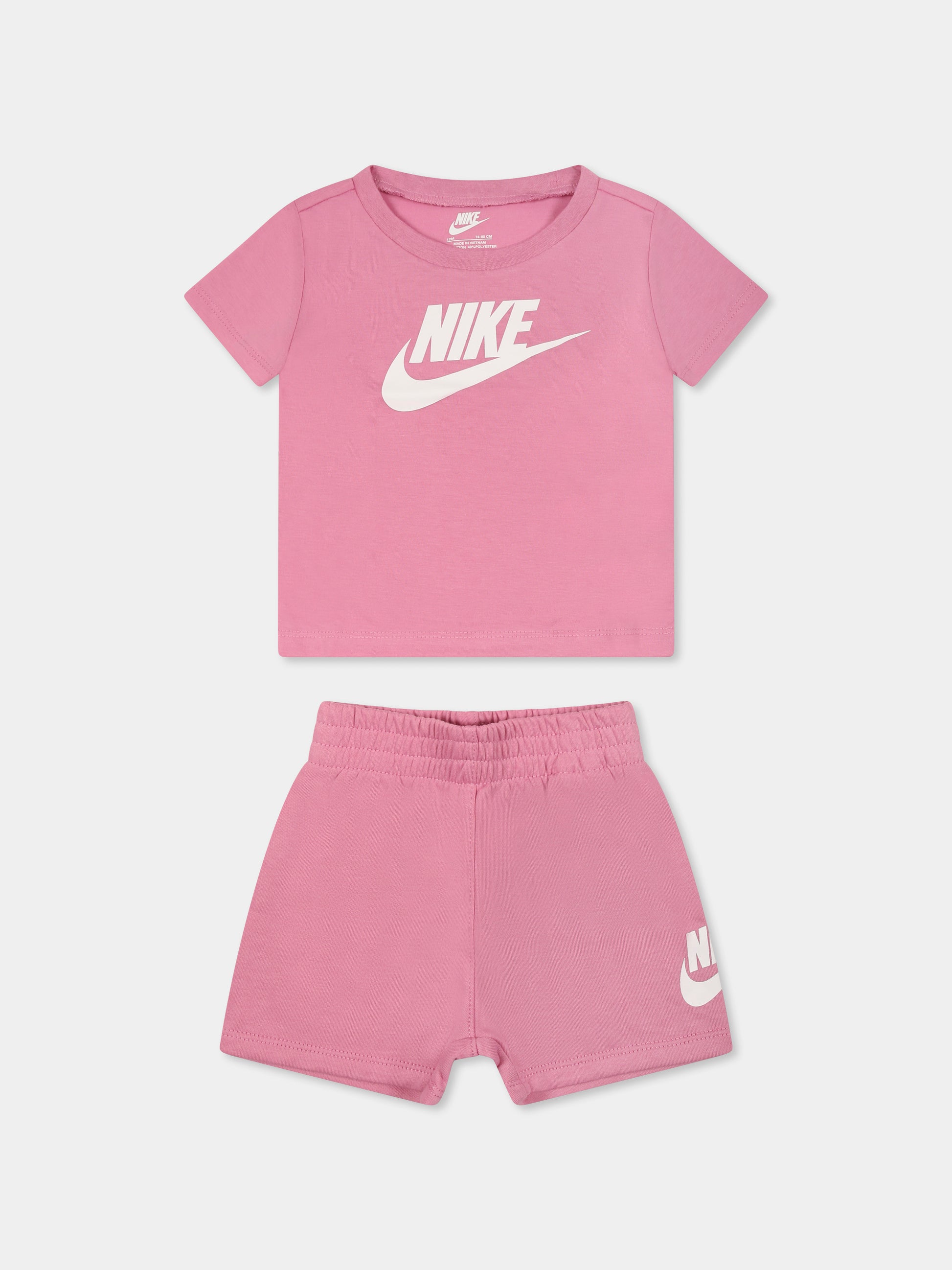 Completo rosa per neonata con logo,Nike,56L596 ACG