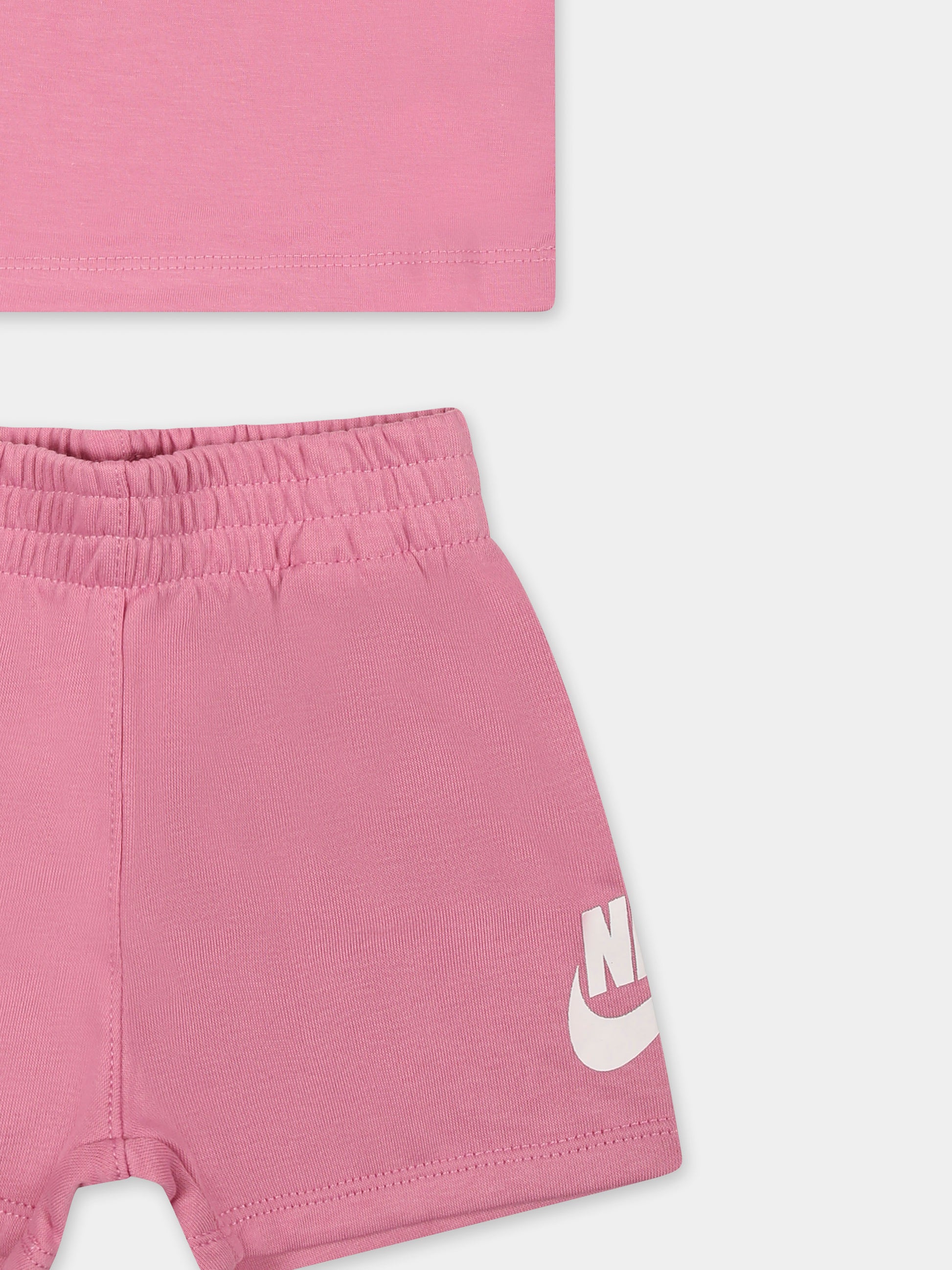 Completo rosa per neonata con logo,Nike,56L596 ACG