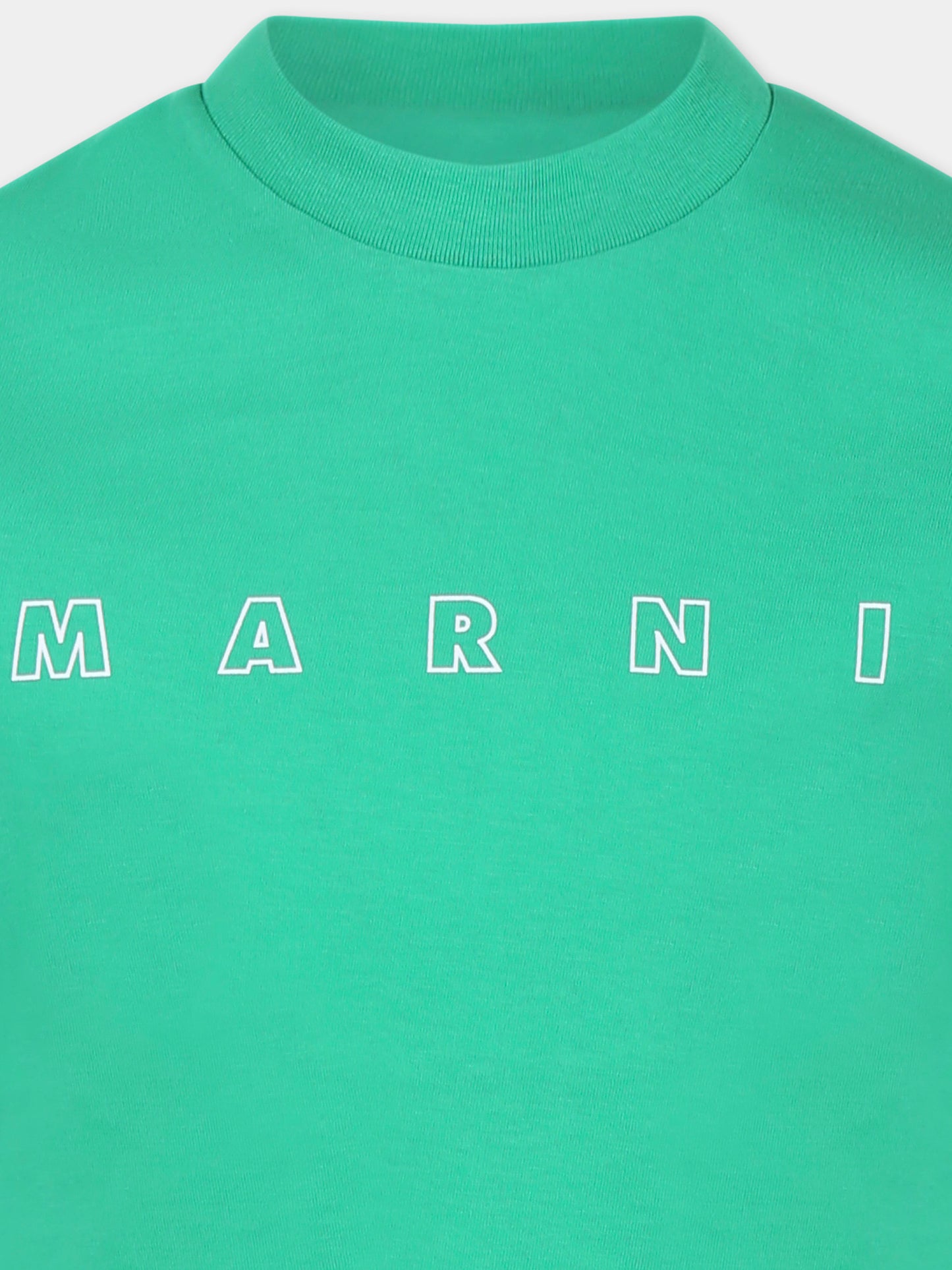 T-shirt verde per bambini con logo,Marni Kids,M01466 M00RF MT279U 0M541