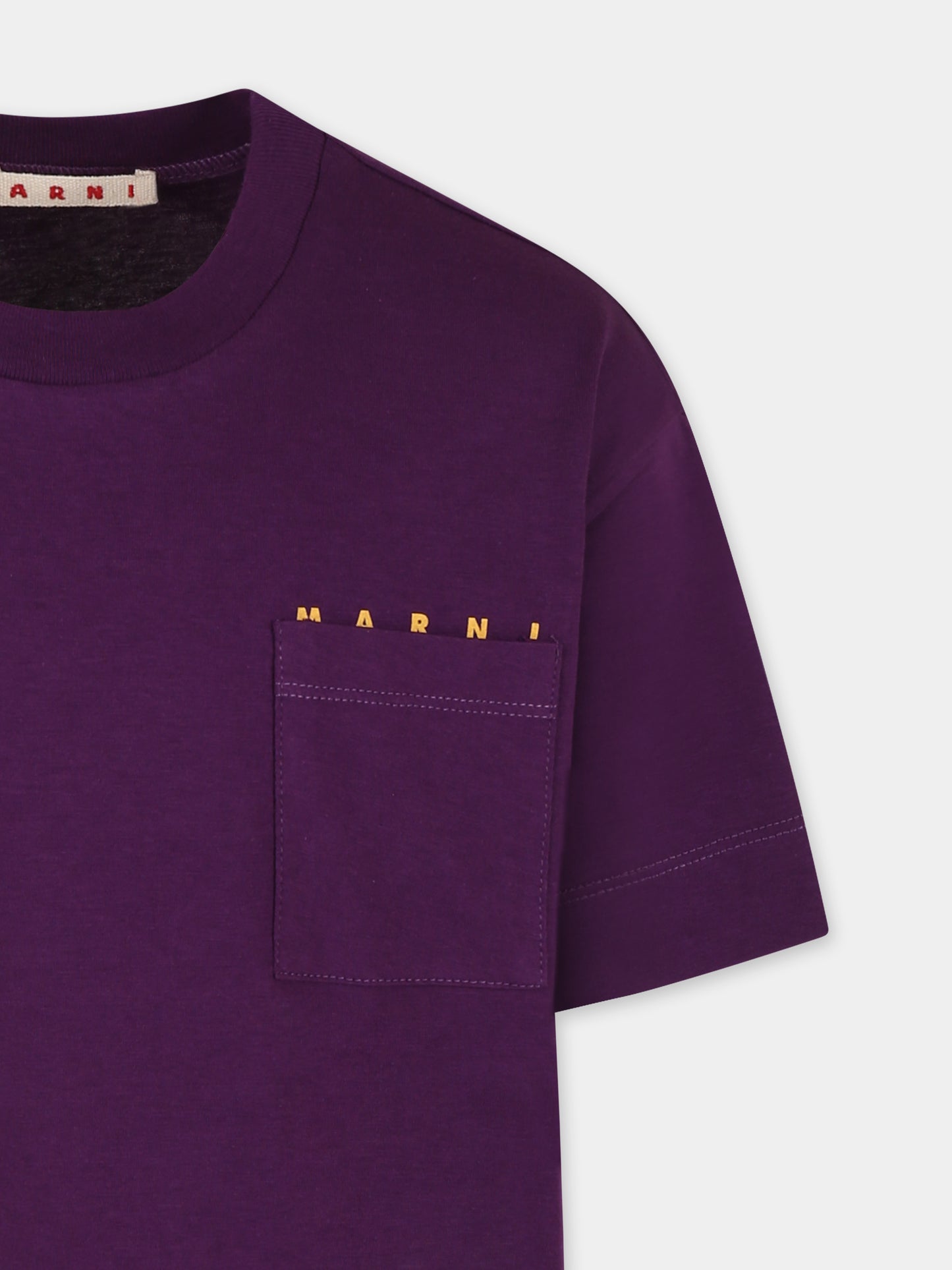 T-shirt viola per bambini con logo,Marni Kids,M01415 M00RF MT272U 0M609