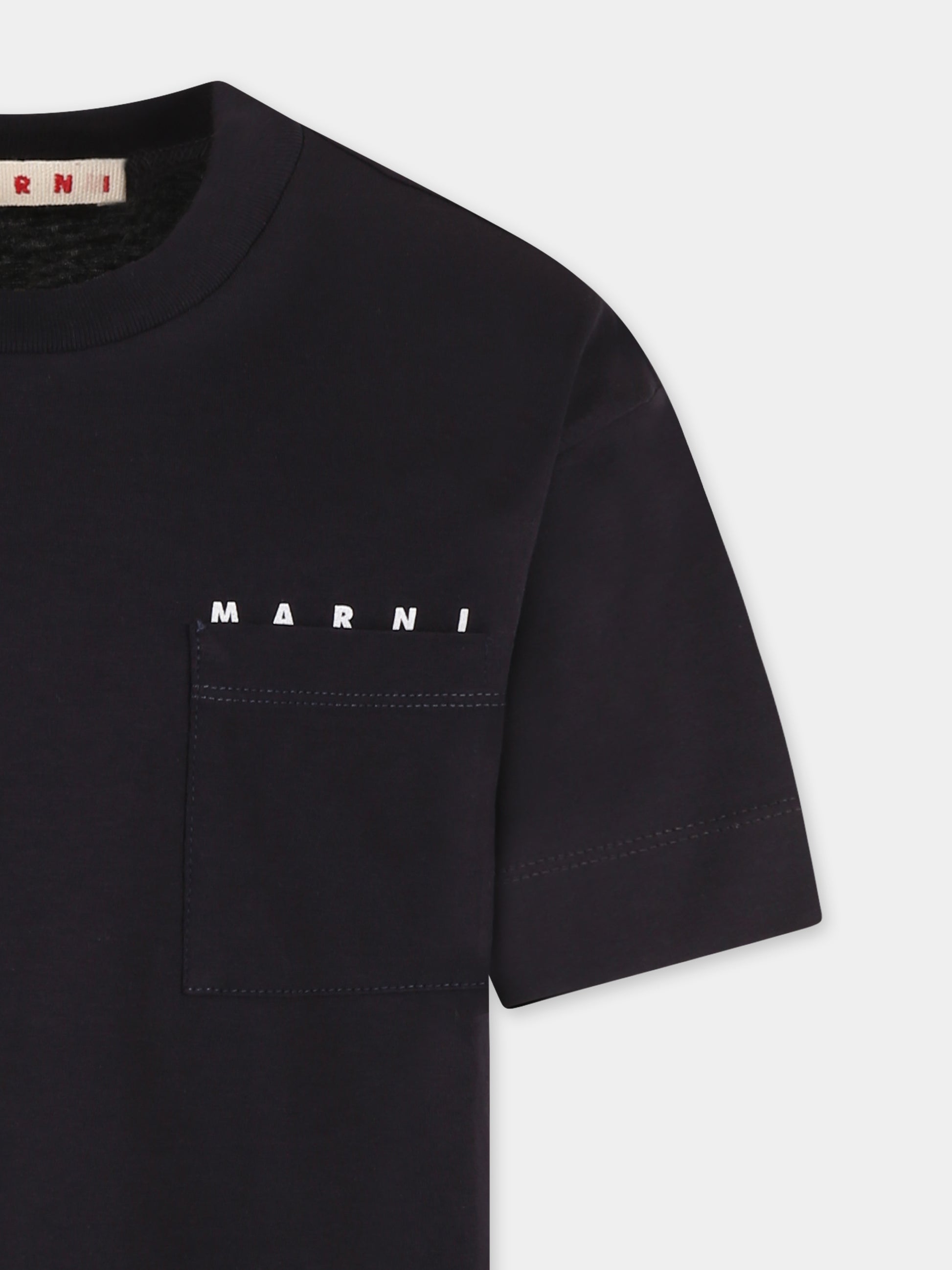 T-shirt blu per bambini con logo,Marni Kids,M01415 M00RF MT272U 0M803