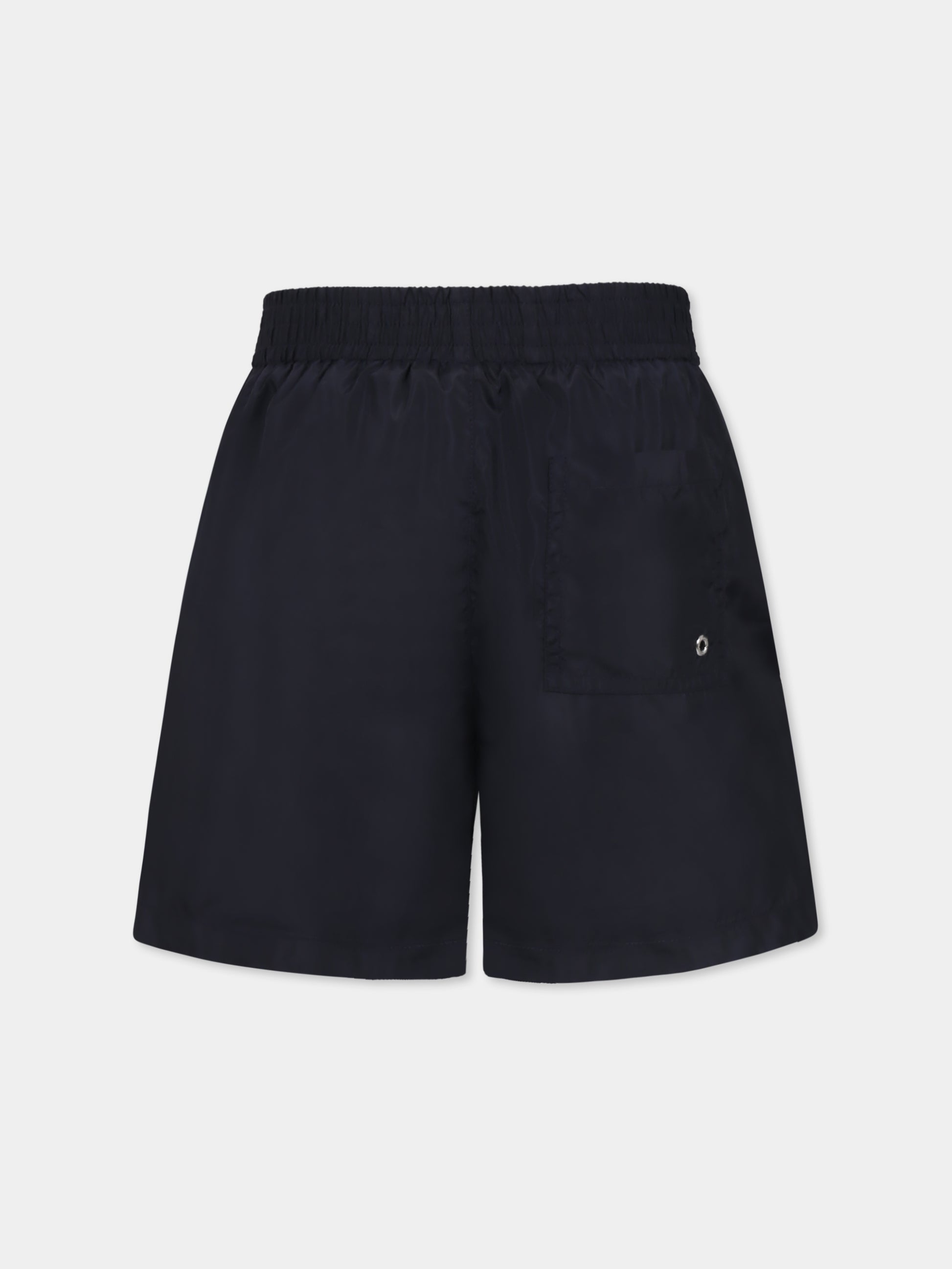 Boxer mare blu per bambino con logo bianco,Marni Kids,M01379 M00SD MM24U 0M803