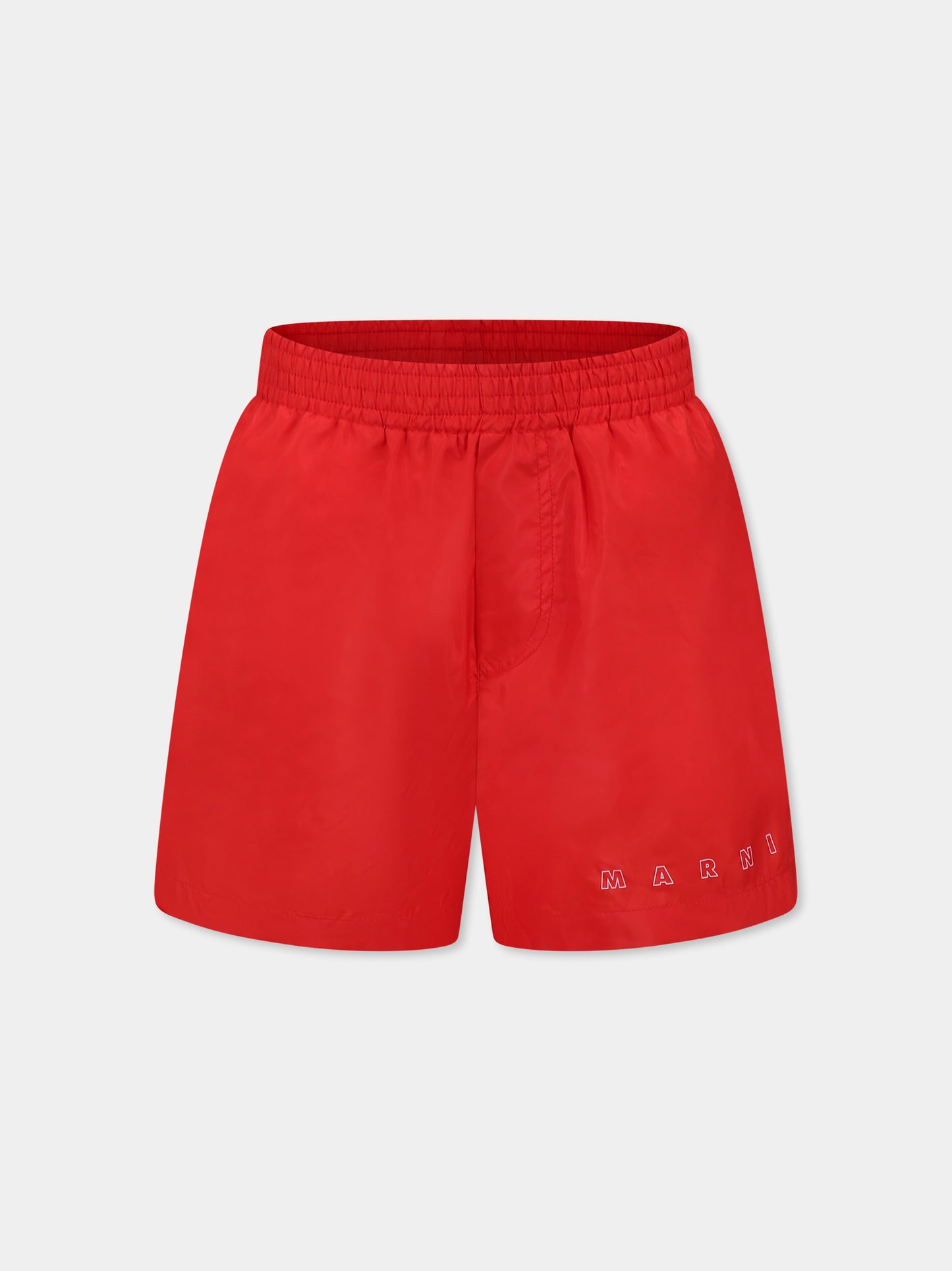 Boxer mare rossi per bambino con logo bianco,Marni Kids,M01379 M00SD MM24U 0M416