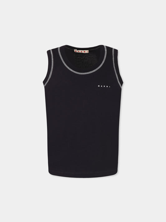 Canotta blu per bambini con logo,Marni Kids,M01411 M00RF MT273U 0M803