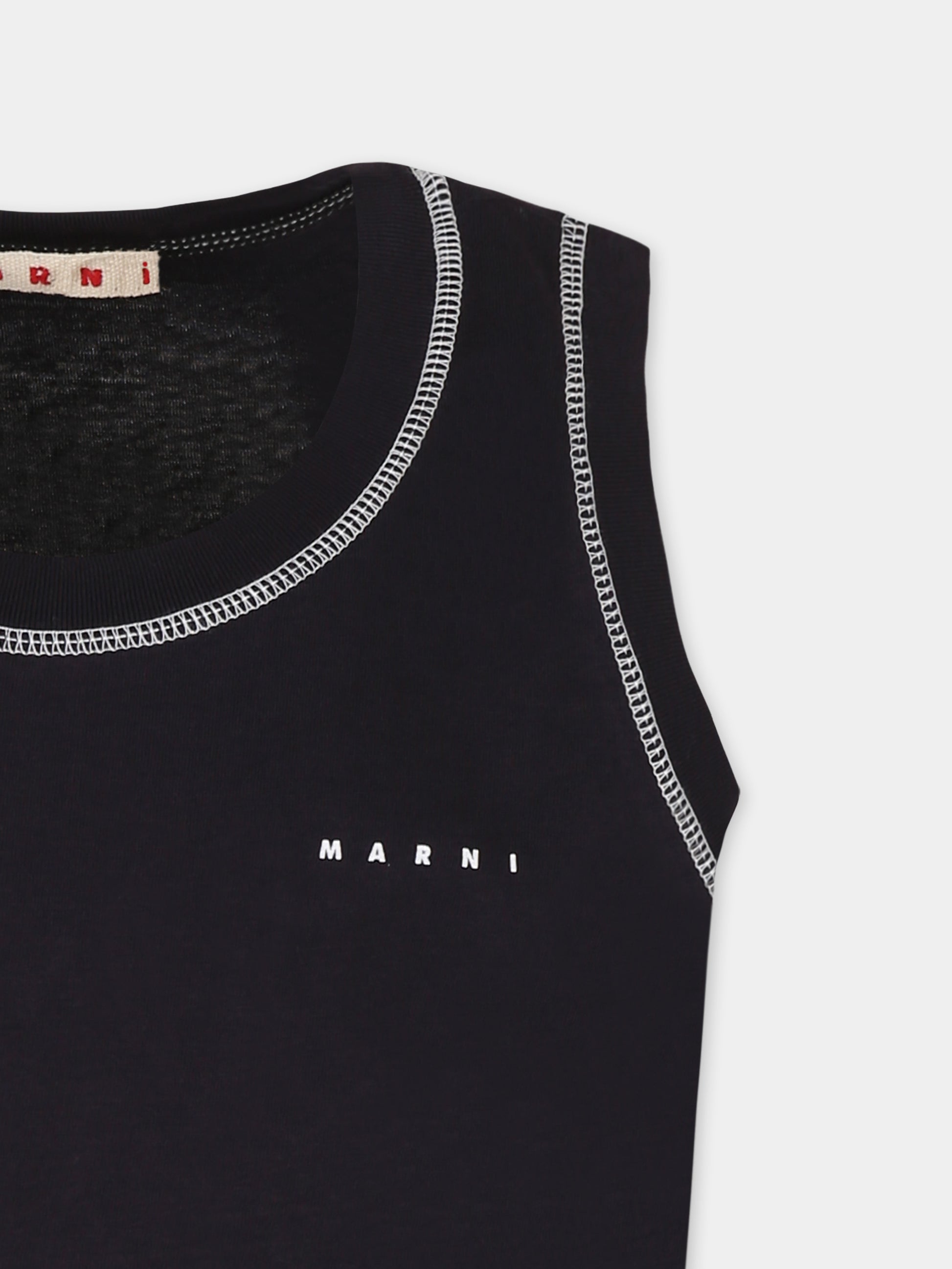 Canotta blu per bambini con logo,Marni Kids,M01411 M00RF MT273U 0M803