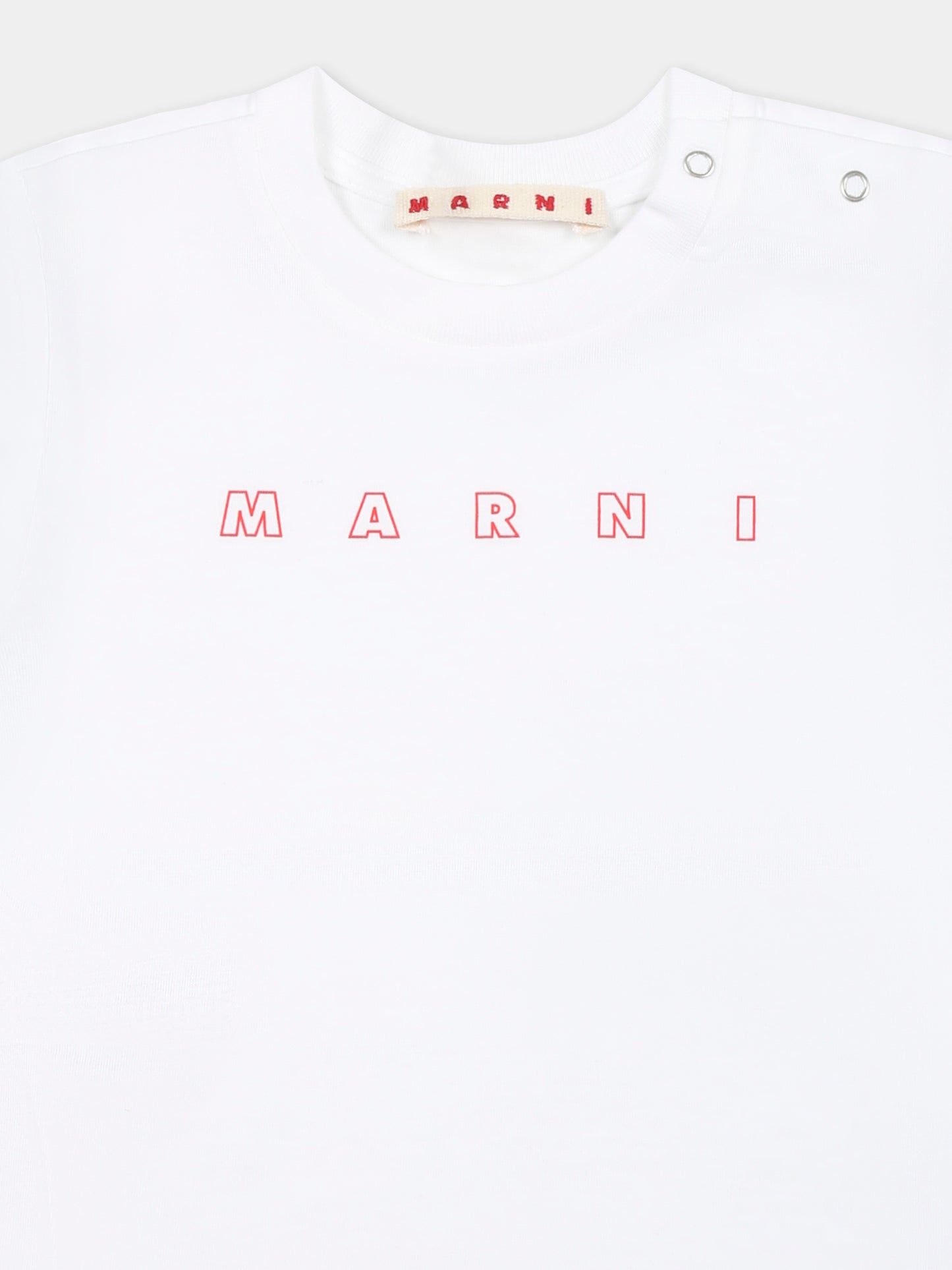 T-shirt bianca per neonati con logo,Marni Kids,M01438 M00RF MT276B 0M100