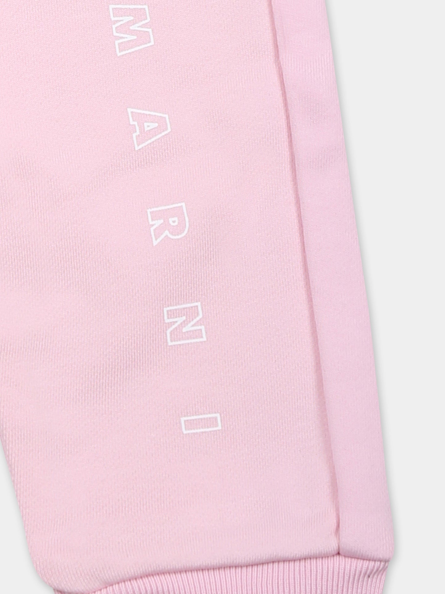 Pink trousers for baby girl with logo