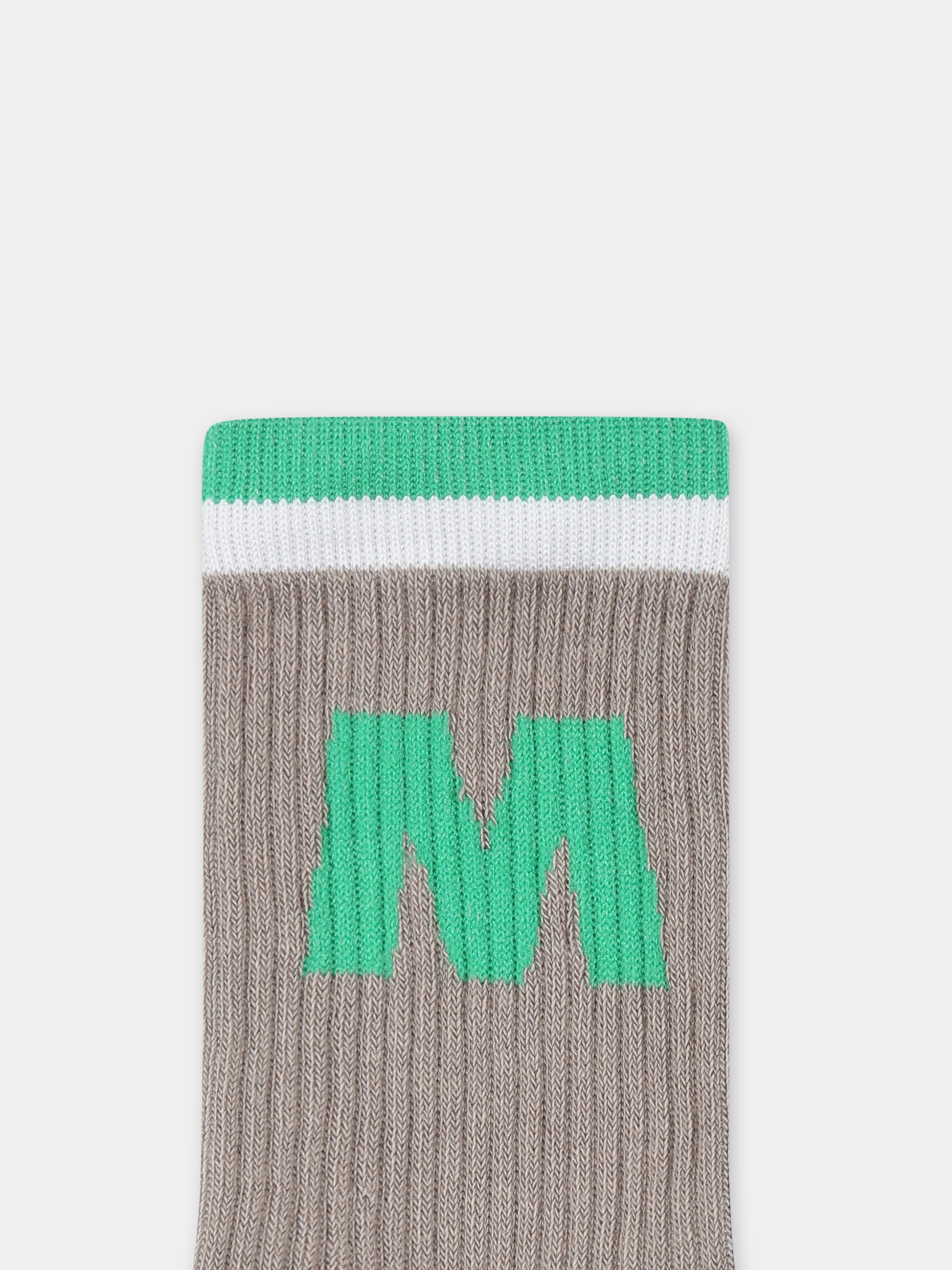 Calze grigie per bambini con logo,Marni Kids,M01472 M00U1 MZ33U 0M920