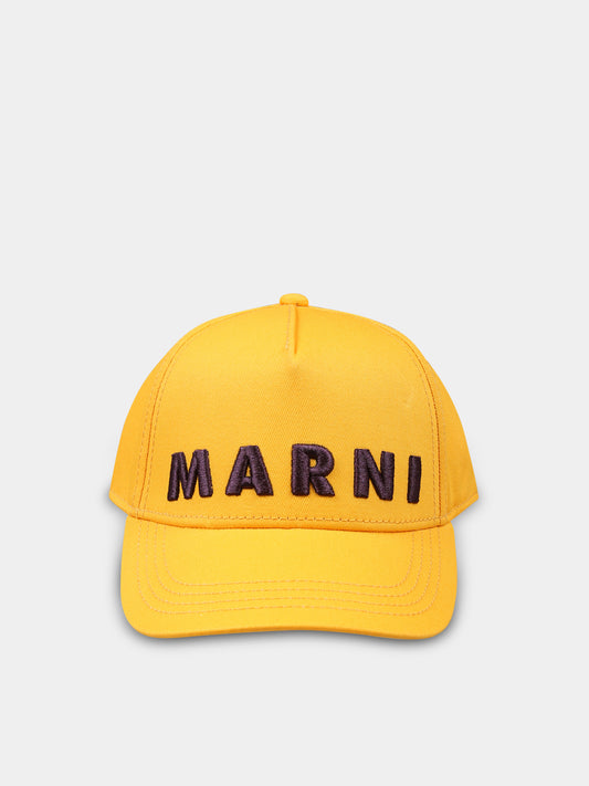 Yellow hat for kids with logo