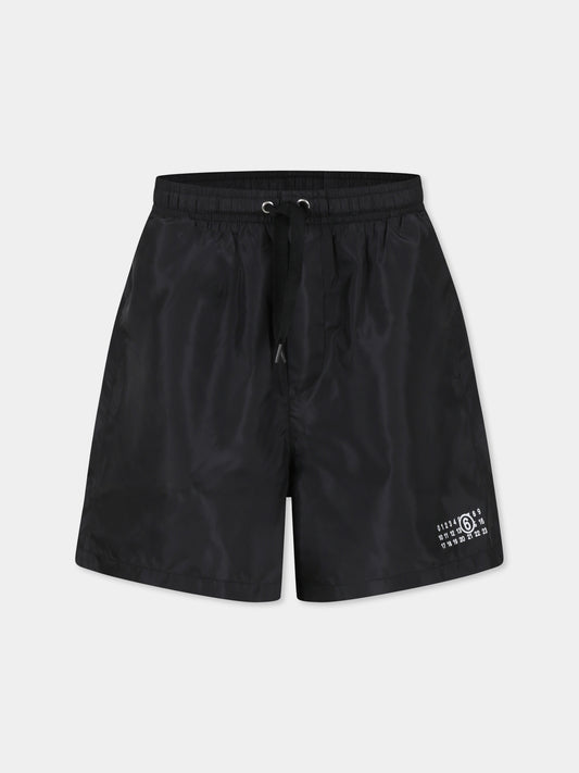 Boxer mare nero per bambino con stampa numeri,Mm6 Maison Margiela,M60813 MM01Z MM6M12U M6900