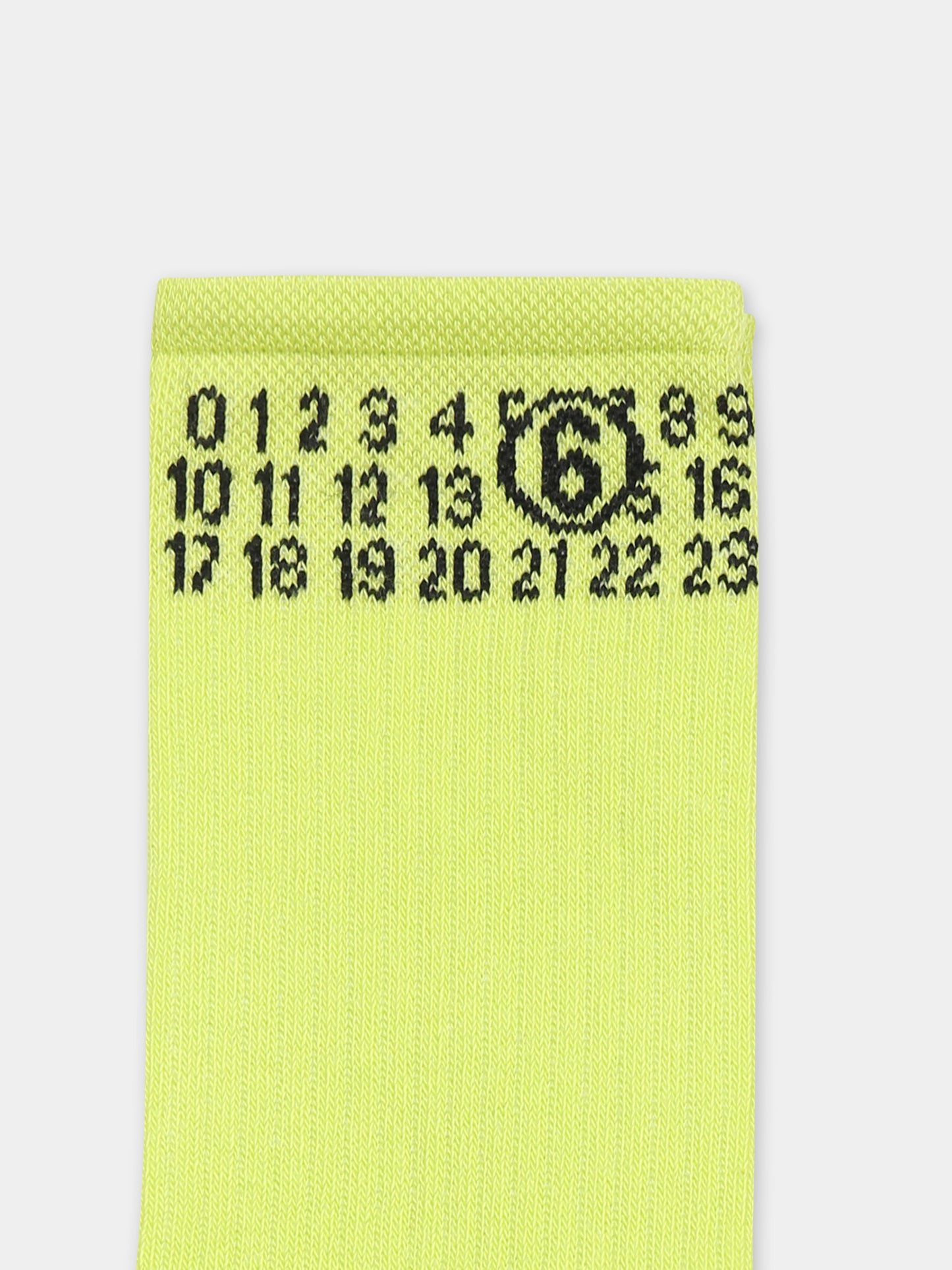 Calze gialle per bambini con logo numerico,Mm6 Maison Margiela,M60571 MM045 MM6Z9U M6513