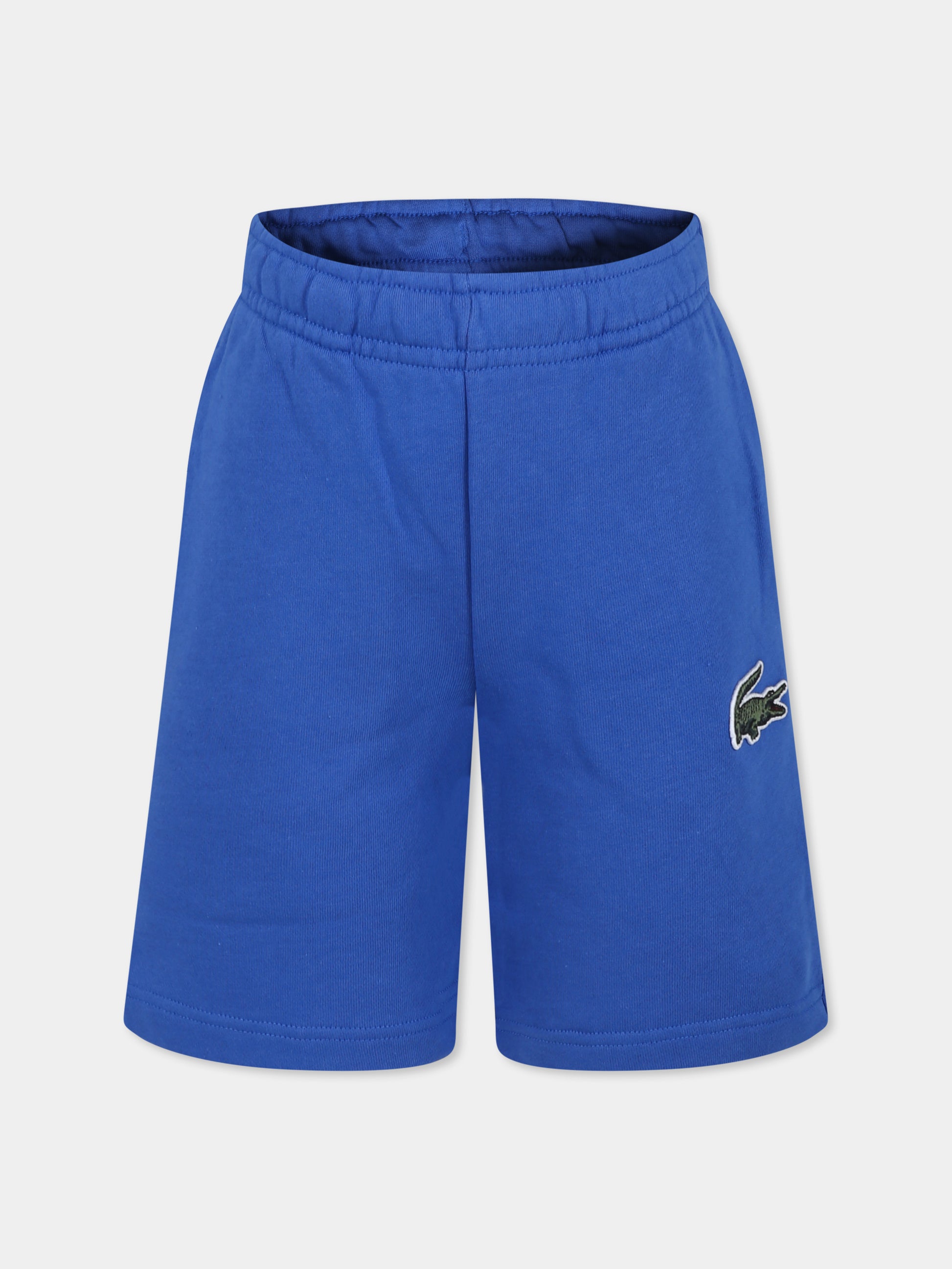 Shorts azzurri per bambino con coccodrillo,Lacoste,GJ7350 IXW