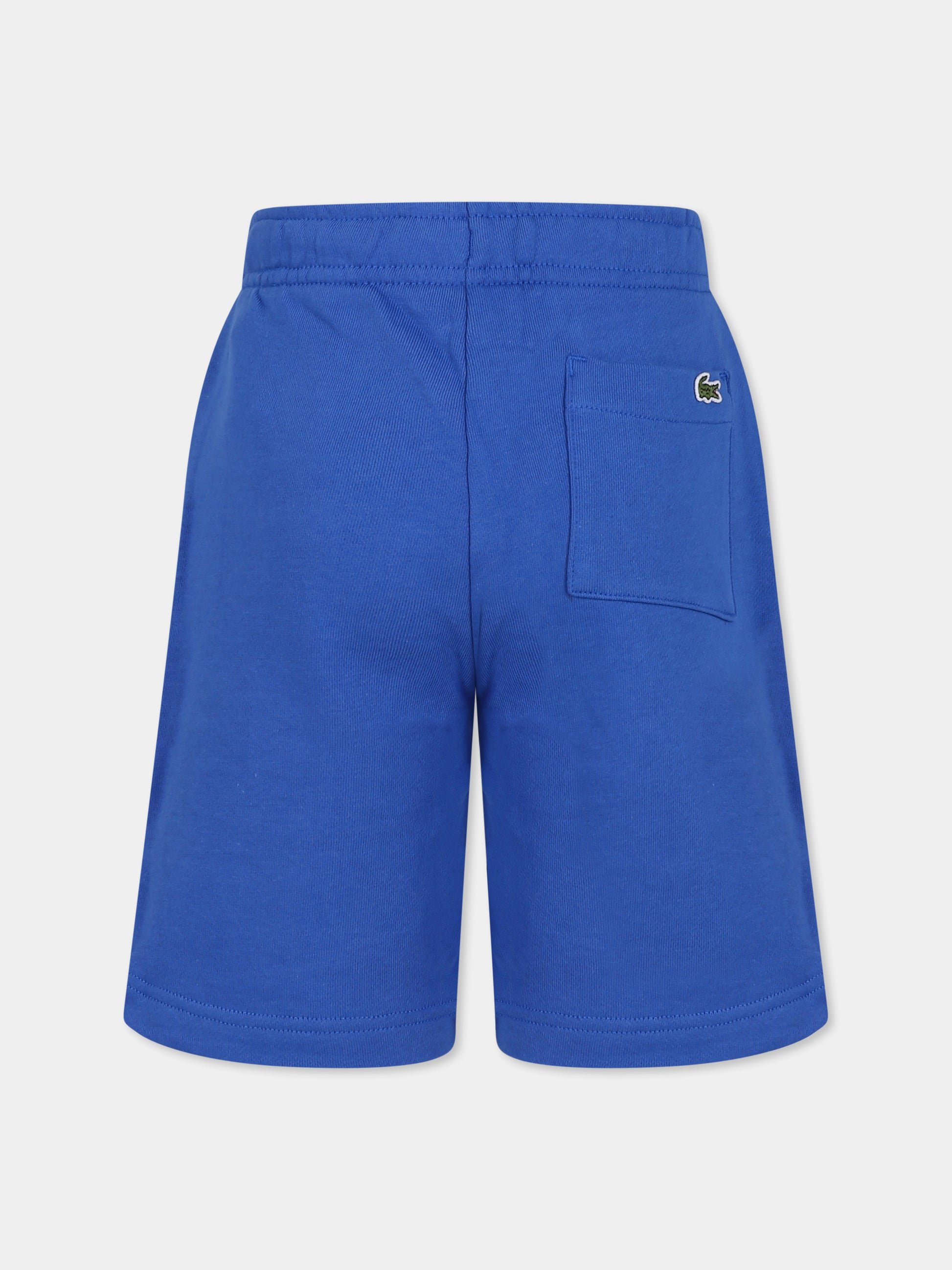 Shorts azzurri per bambino con coccodrillo,Lacoste,GJ7350 IXW